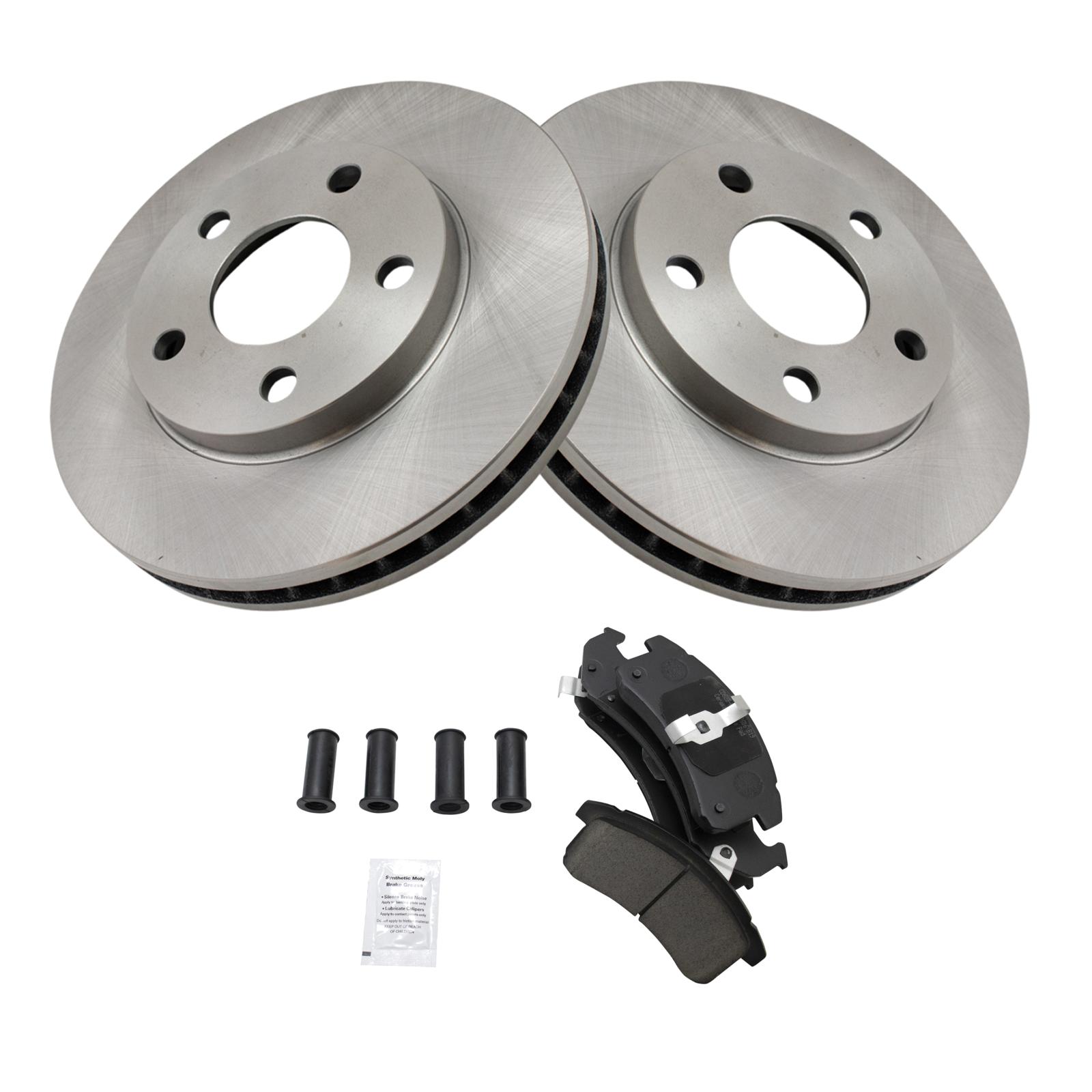 TRQ Front Brake Pad and Rotor Set Ceramic Compatible with 1994-1997 Chevrolet Camaro Buick LeSabre Pontiac Firebird Pontiac Bonneville 1994-1996 Buick Park Avenue