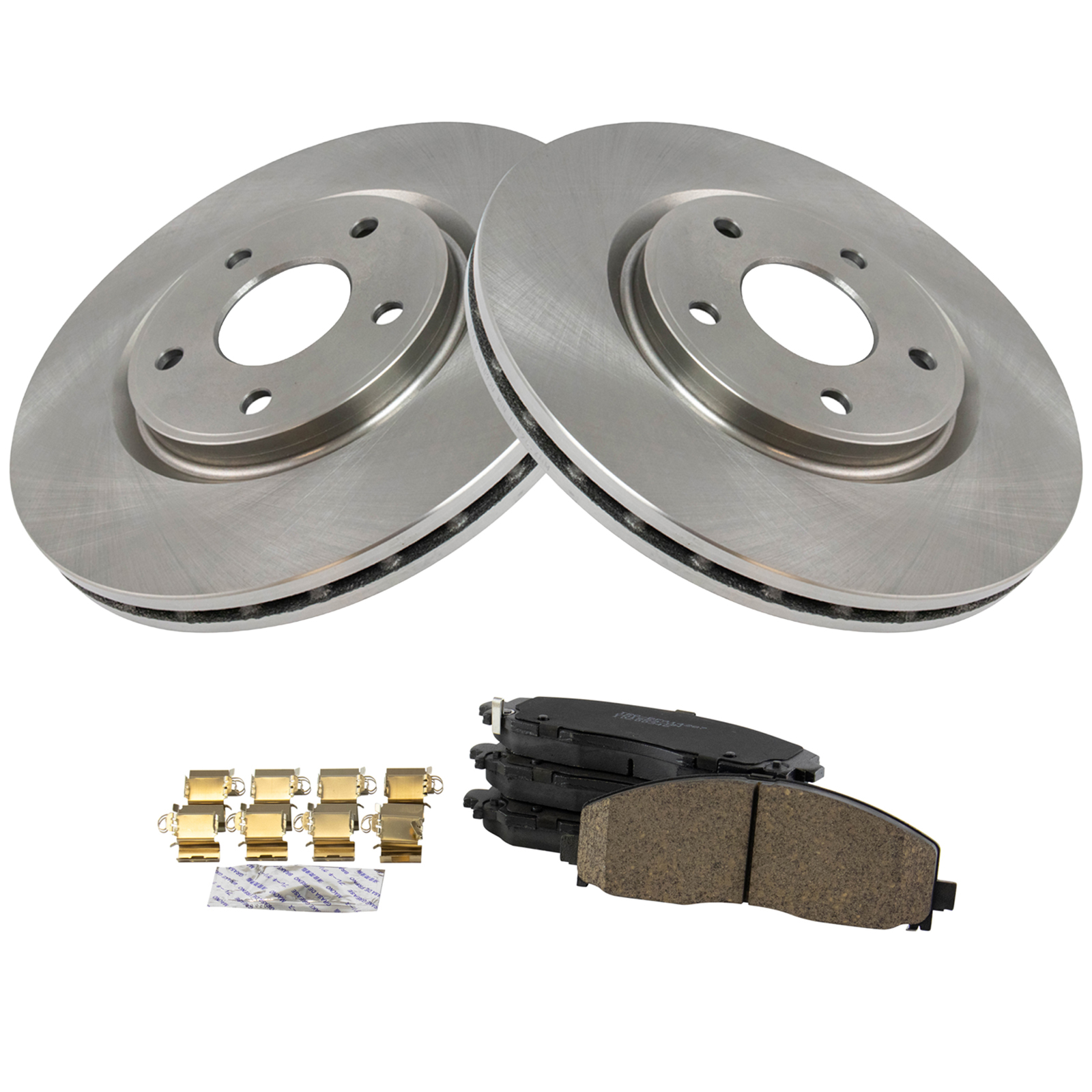 TRQ Front Premium Posi Ceramic Disc Brake Pads & Rotor Kit Set for Chrysler VW Van