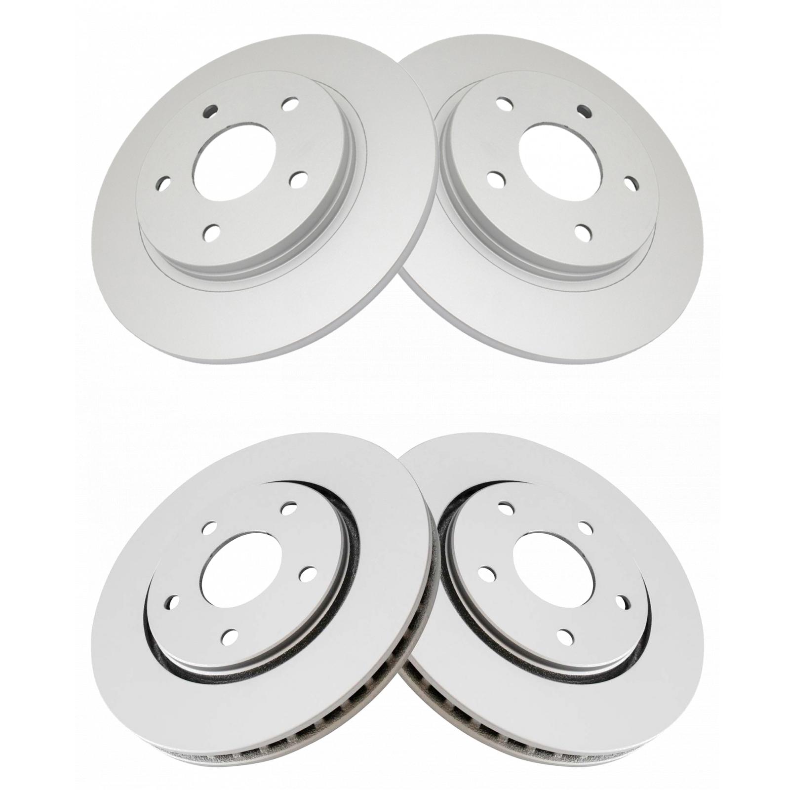 TRQ Front Rear Brake Rotor Set G Coated Compatible with 2008-2016 Chrysler Town and Country 2008-2016 Grand Caravan 2009-2013 Journey 2012-2015 Ram C V 2009-2014 Volkswagen Routan