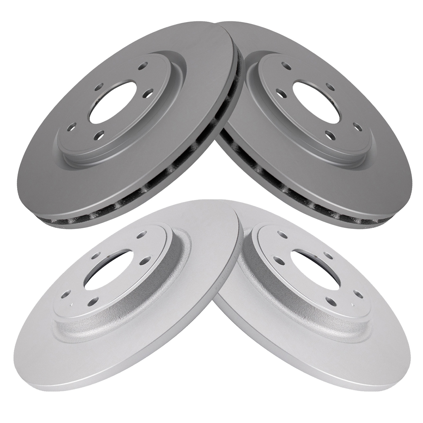 TRQ Front & Rear Brake Rotors Set Premium G-Coated Compatible with 2012-2016 Chrysler Town & Country 2011-2020 Dodge Grand Caravan 2012-2020 Journey 2012-2015 Ram C/V 2012-2013 Volkswagen Routan