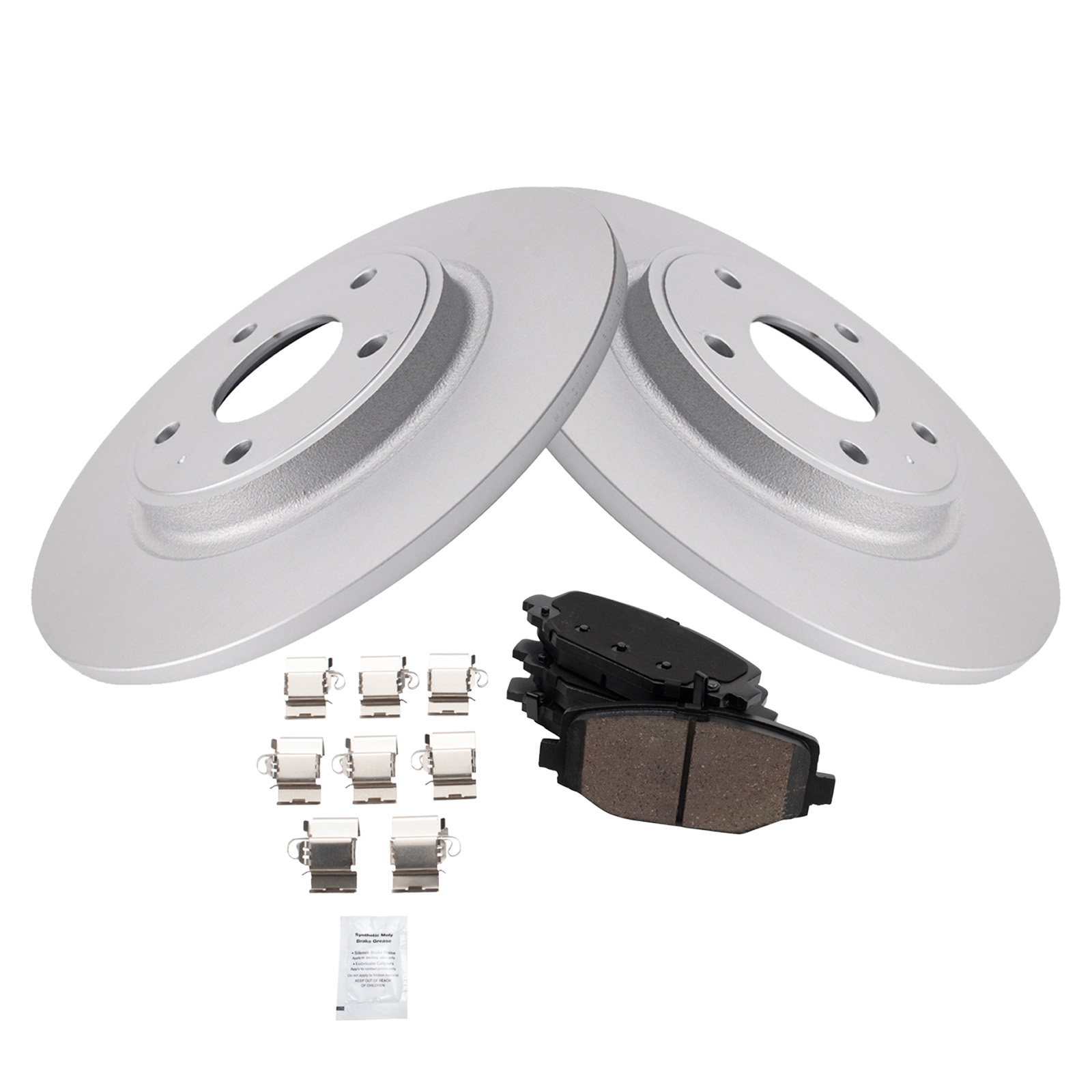 TRQ Rear Brake Pad and Rotor Set Ceramic G Coated Rotors Compatible with 2012-2016 Chrysler Town and Country 2012-2020 Dodge Grand Caravan Journey 2012-2015 Ram C V 2012-2014 Volkswagen Routan