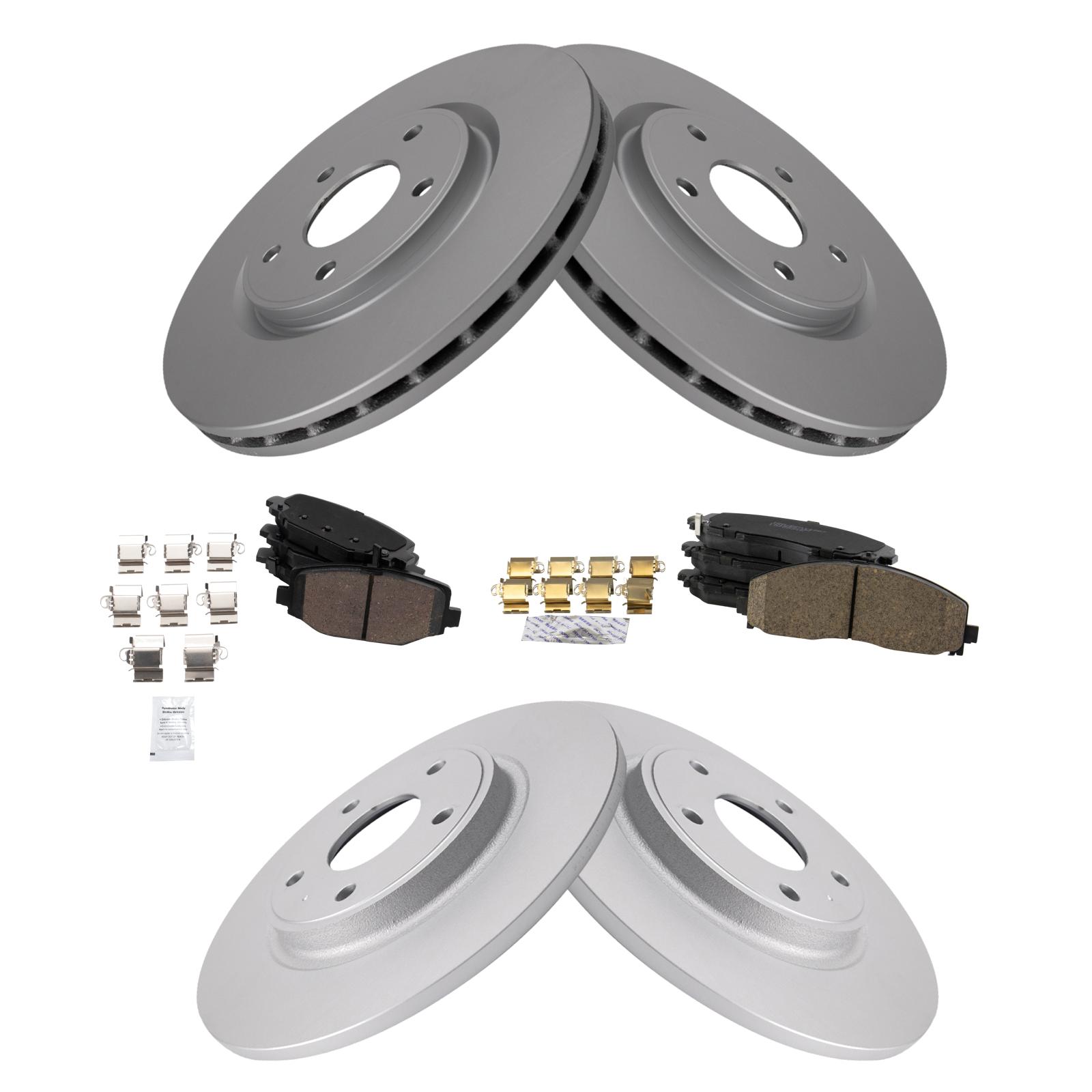 TRQ Front & Rear Brake Pad & Rotor Kit Compatible with Town & Country Grand Caravan Journey