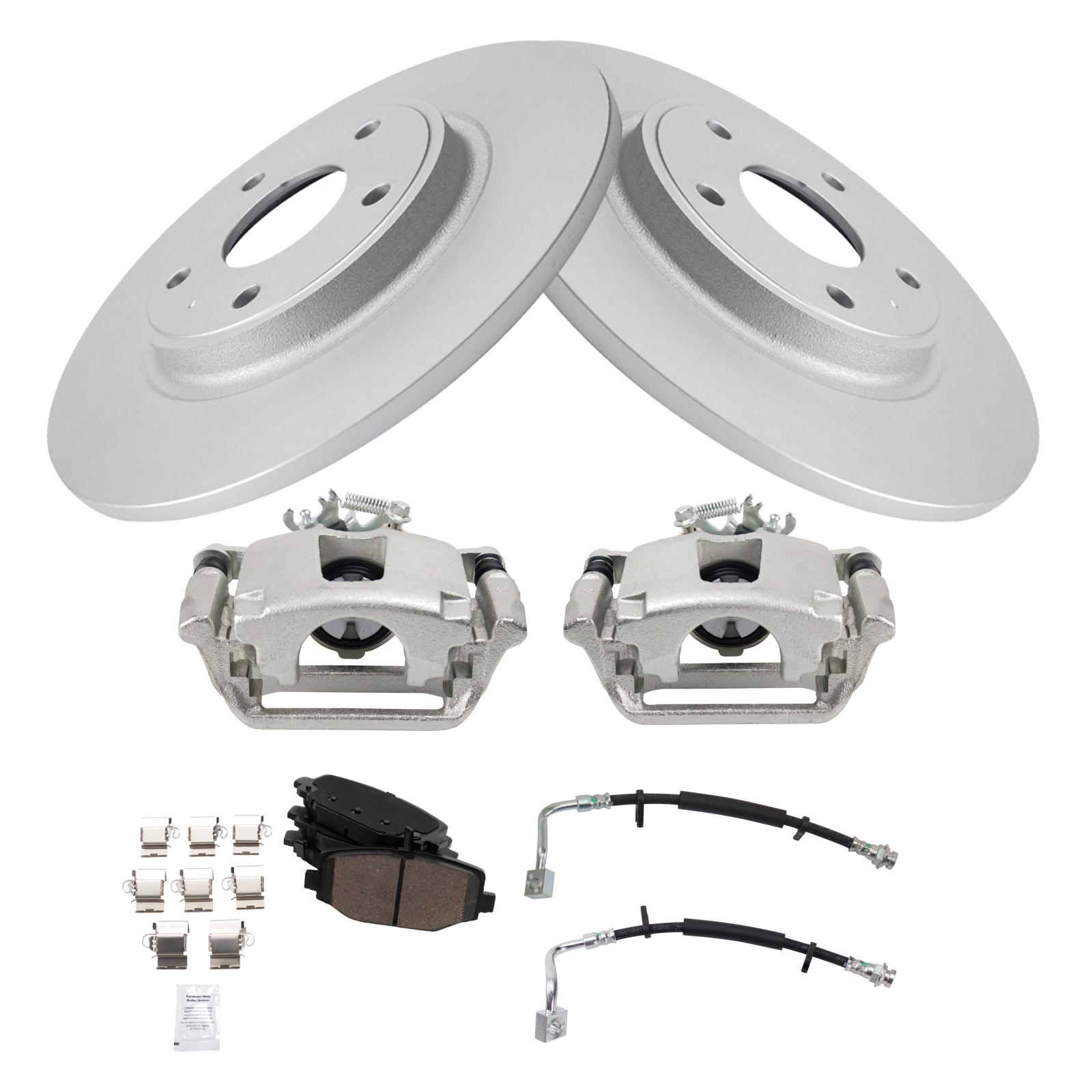 TRQ Rear Brake Pad and Rotor Set Ceramic 328mm G Coated Rotors Calipers Compatible with 2012-2016 Chrysler Town & Country 2012-2018 Dodge Grand Caravan 2013-2015 Ram Cargo Van