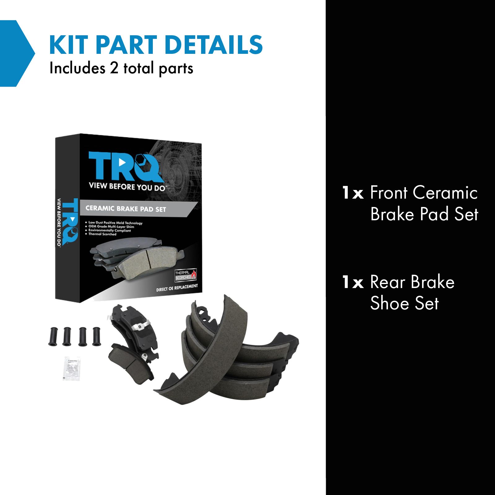 TRQ Brake Pads Ceramic Compatible with 94-99 Buick 94-96 Chevrolet Oldsmobile Pontiac