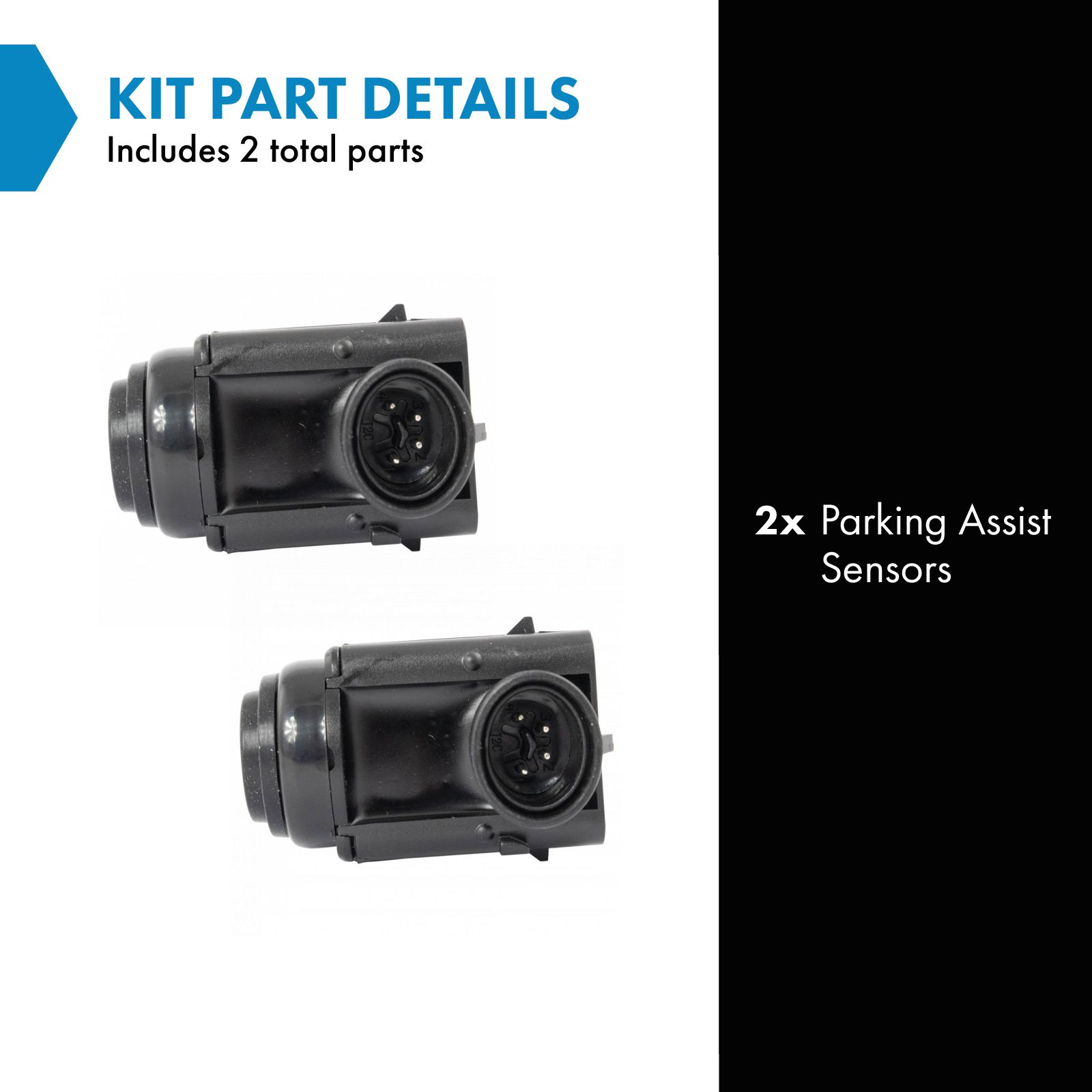 TRQ Front or Rear Parking Assist Sensor Pair Compatible with Mercedes Benz