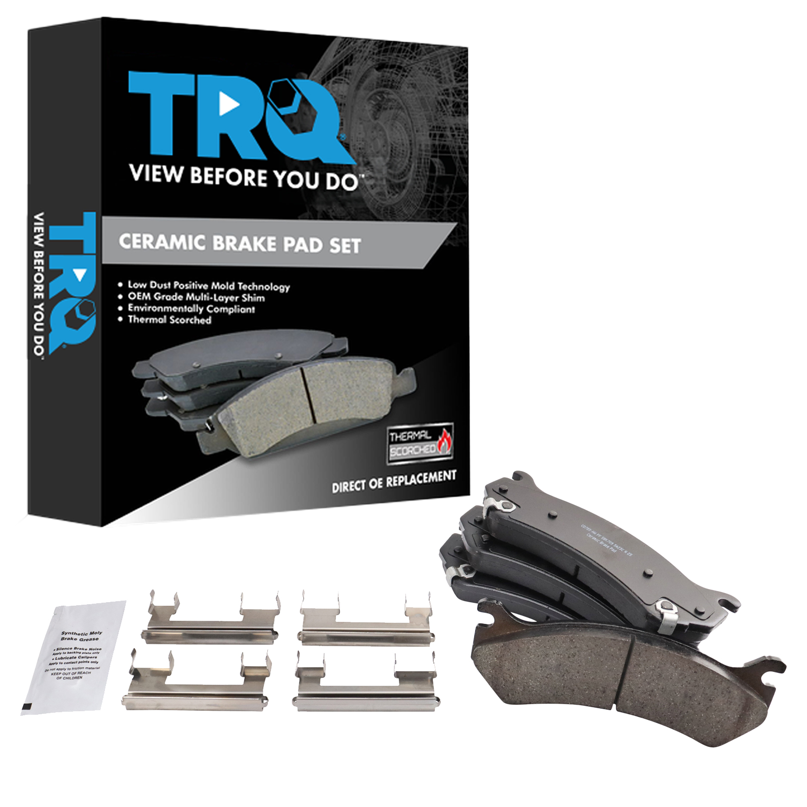 TRQ Premium Posi Ceramic Disc Brake Pad Kit for Chevy Cadillac GMC ...