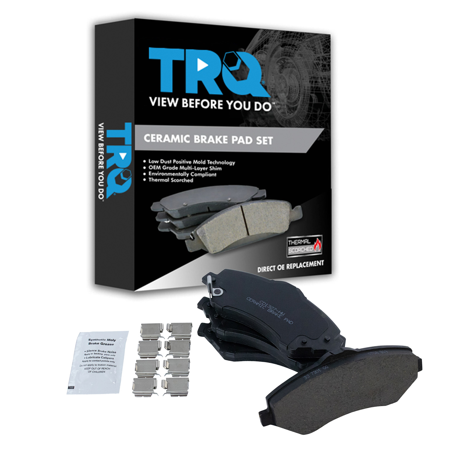 TRQ Front Premium Posi Ceramic Disc Brake Pad Kit for Dodge Chrysler Van
