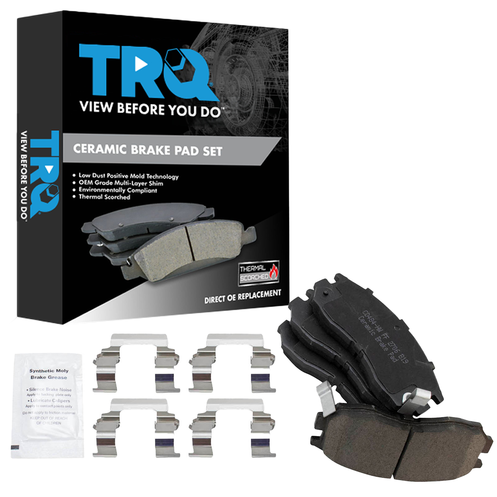TRQ Front Posi Ceramic Disc Brake Pads Set Kit for Eclipse Talon Galant