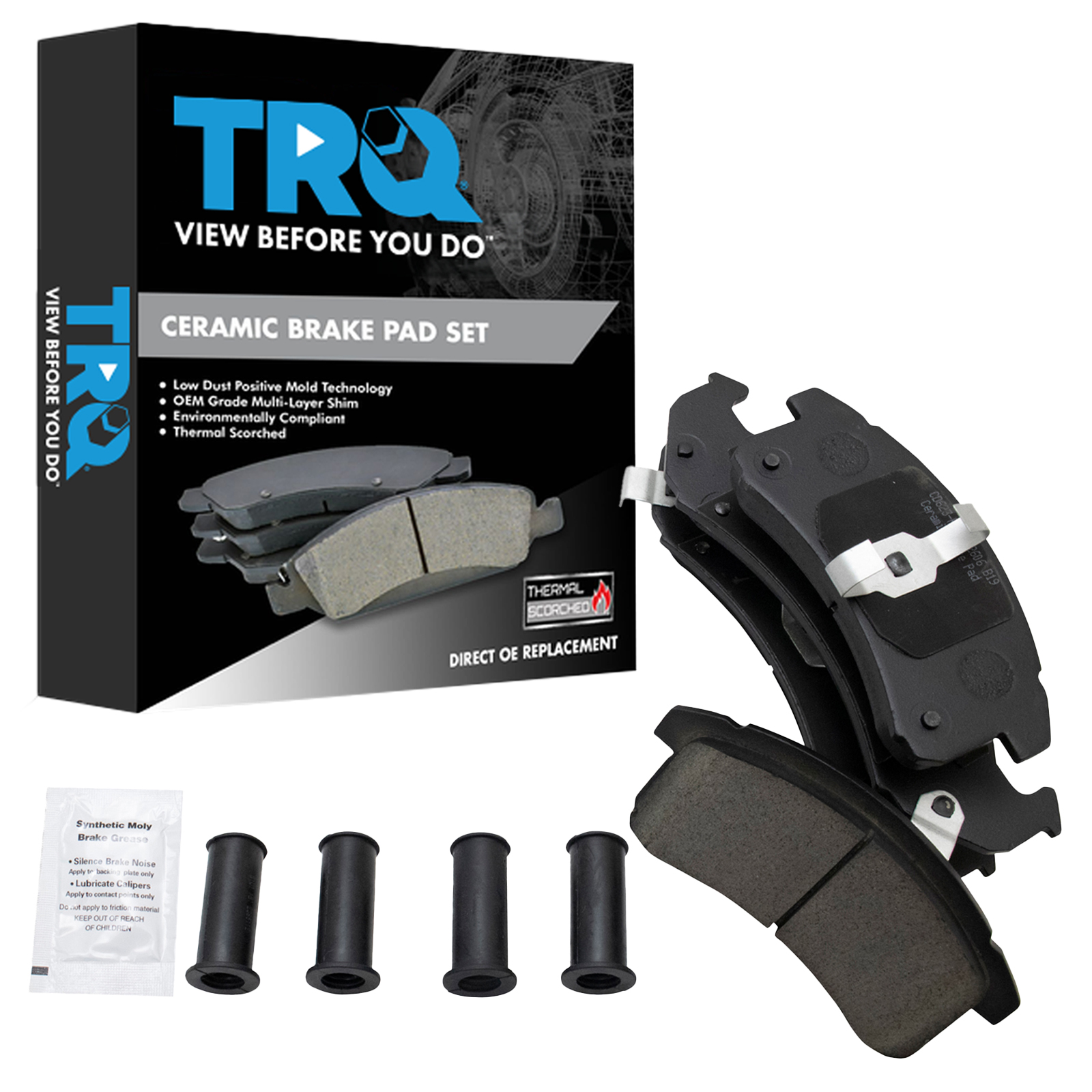 TRQ Front Posi Ceramic Brake Pad Kit Set for Buick Cadillac Chevy Pontiac