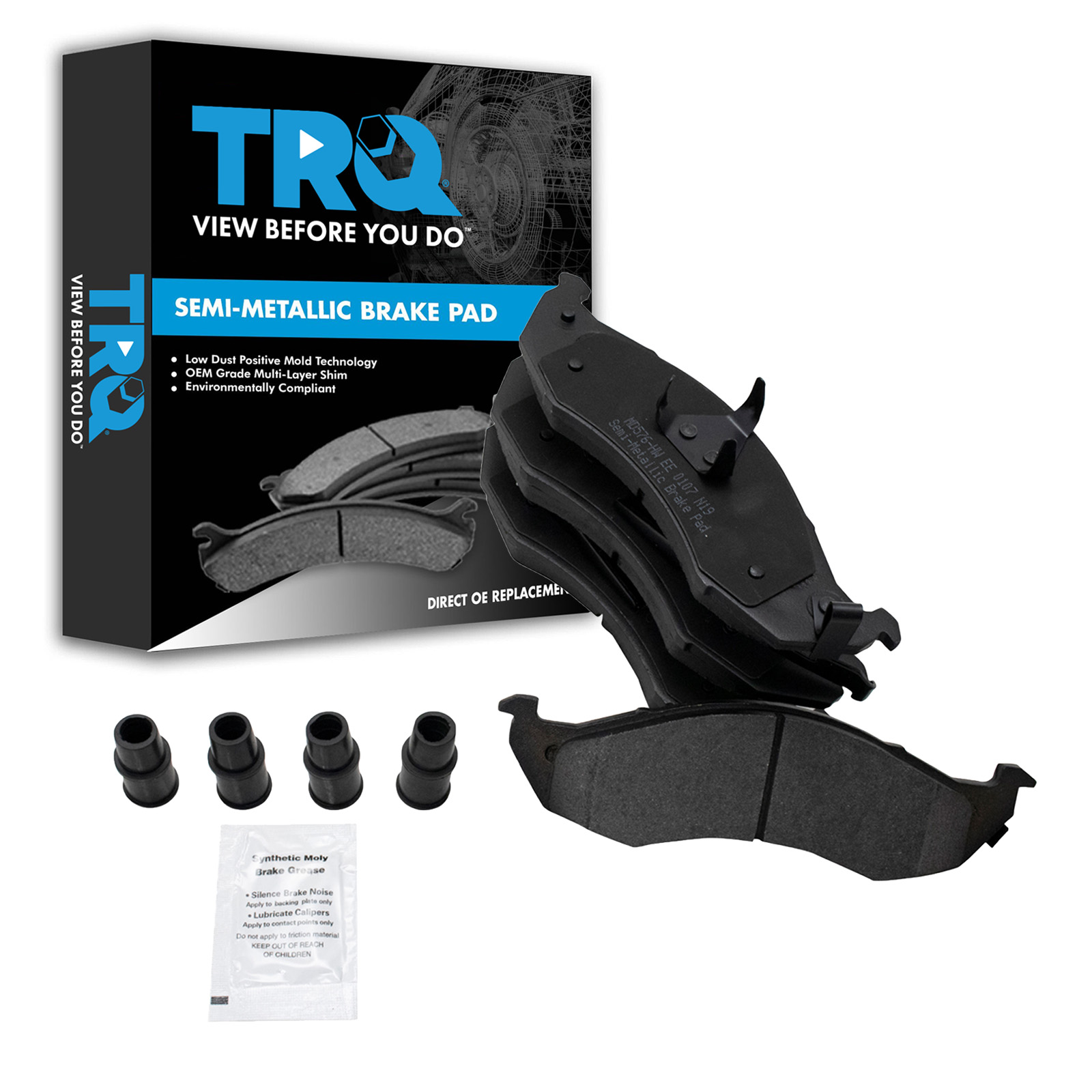 TRQ Front Brake Pads Semi Metallic Compatible with 1993-2002 Nissan Quest 1993-2002 Mercury Villager
