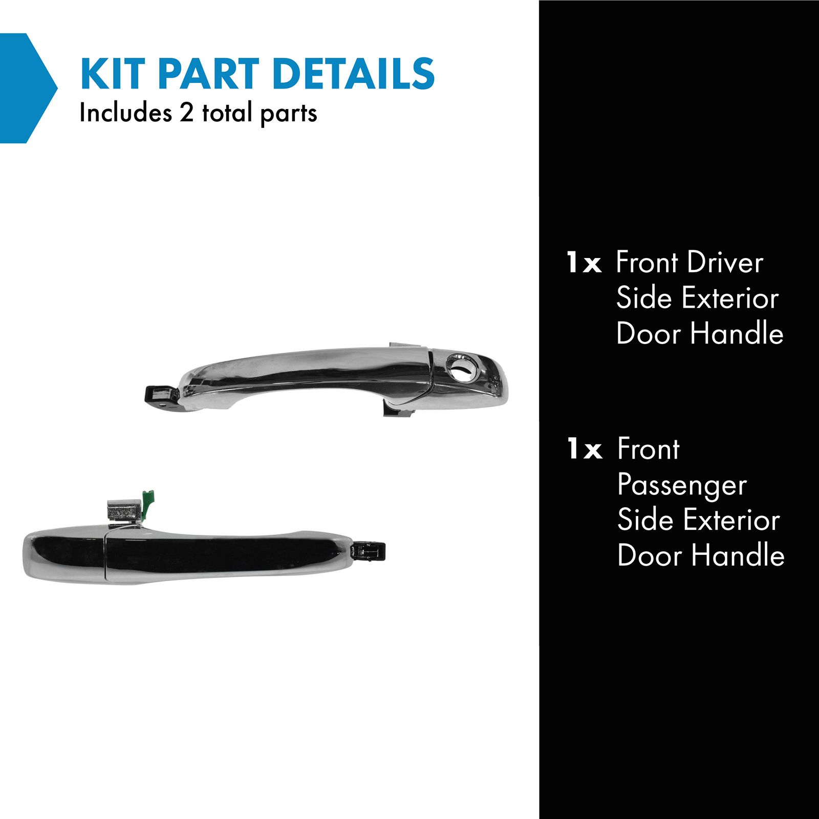 TRQ Left and Right Exterior Door Handle Set Drivers Side Compatible with 07-16 Chrysler 08-18 Dodge