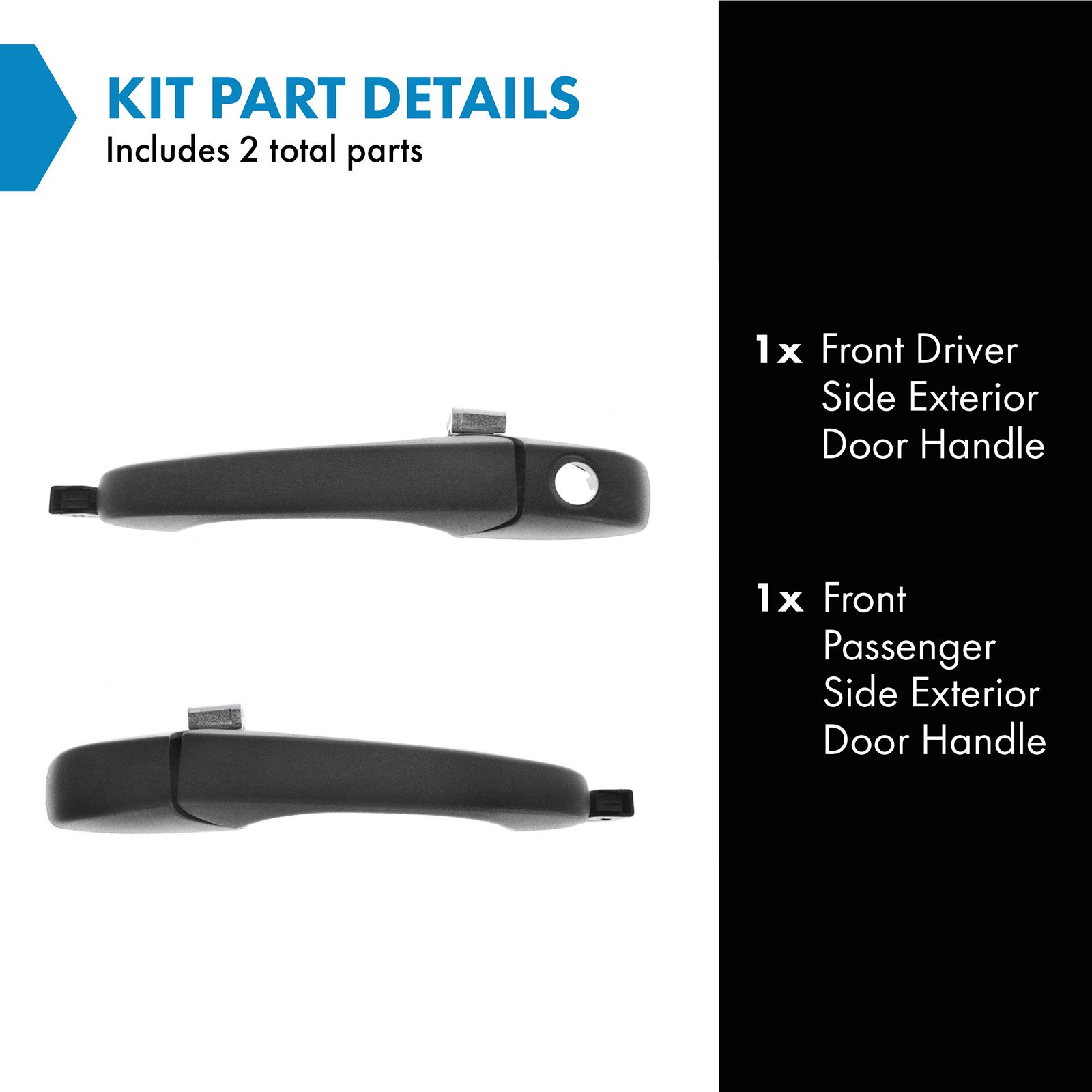TRQ Left and Right Exterior Door Handle Set Drivers Side Compatible with 07-16 Chrysler 08-18 Dodge