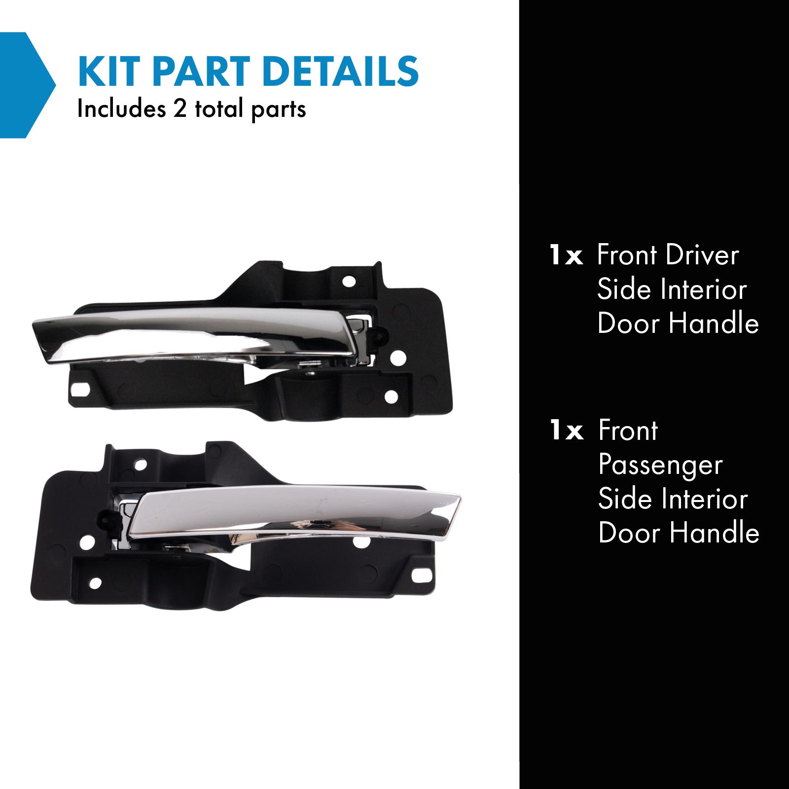 TRQ Left & Right Interior Door Handle Set Front Driver & Passenger Side Compatible with 2008-2016 Chrysler Town & Country 2008-2020 Dodge Grand Caravan 2012-2015 Ram C/V