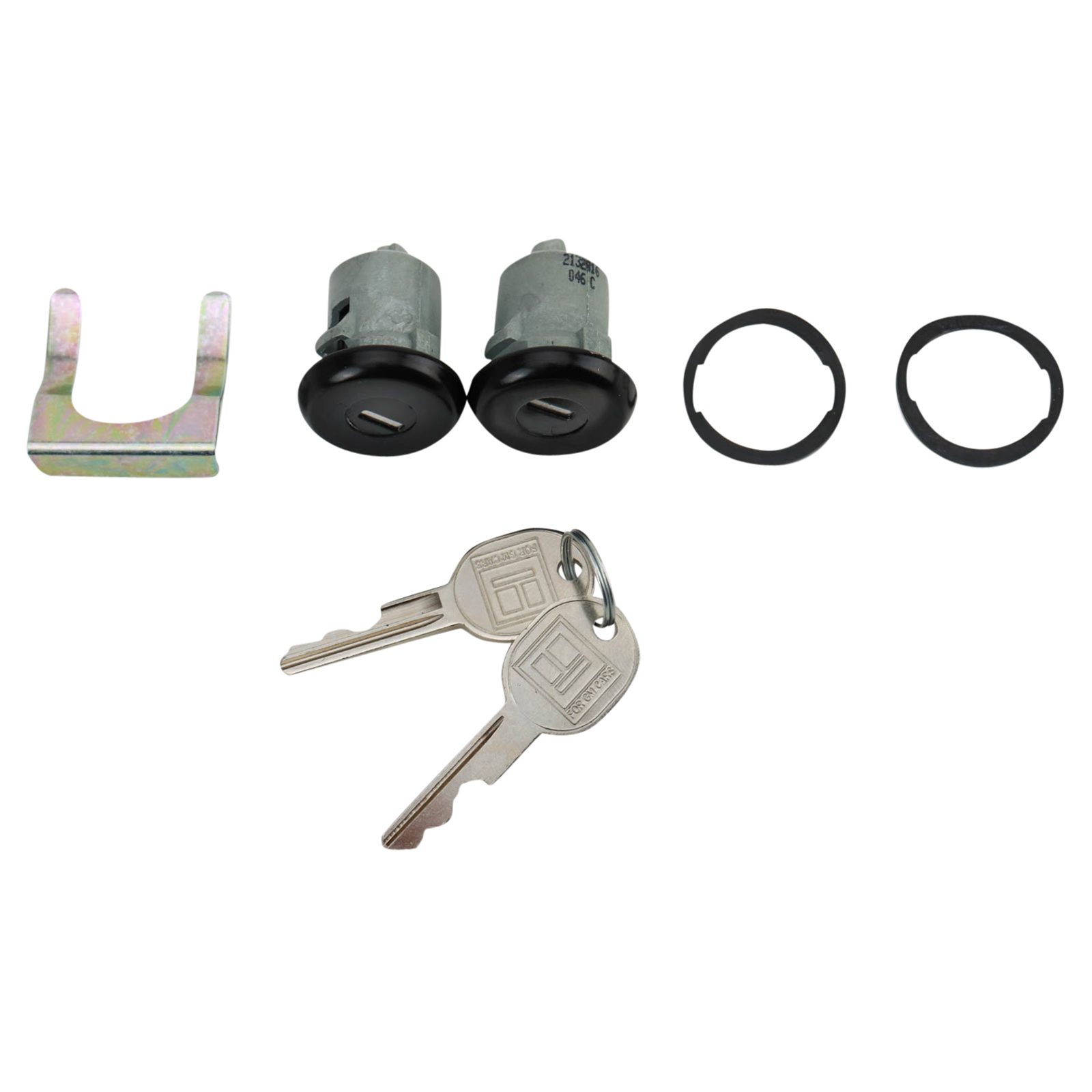 TRQ Front Driver and Passenger Side Door Lock Cylinder Set with Keys Compatible with 1967-1974 GMC C/K1500 CK/2500 C/K3500 Suburban C/K1500 C/K2500 C/K3500 65-74 Chevrolet C/K10 C/K20