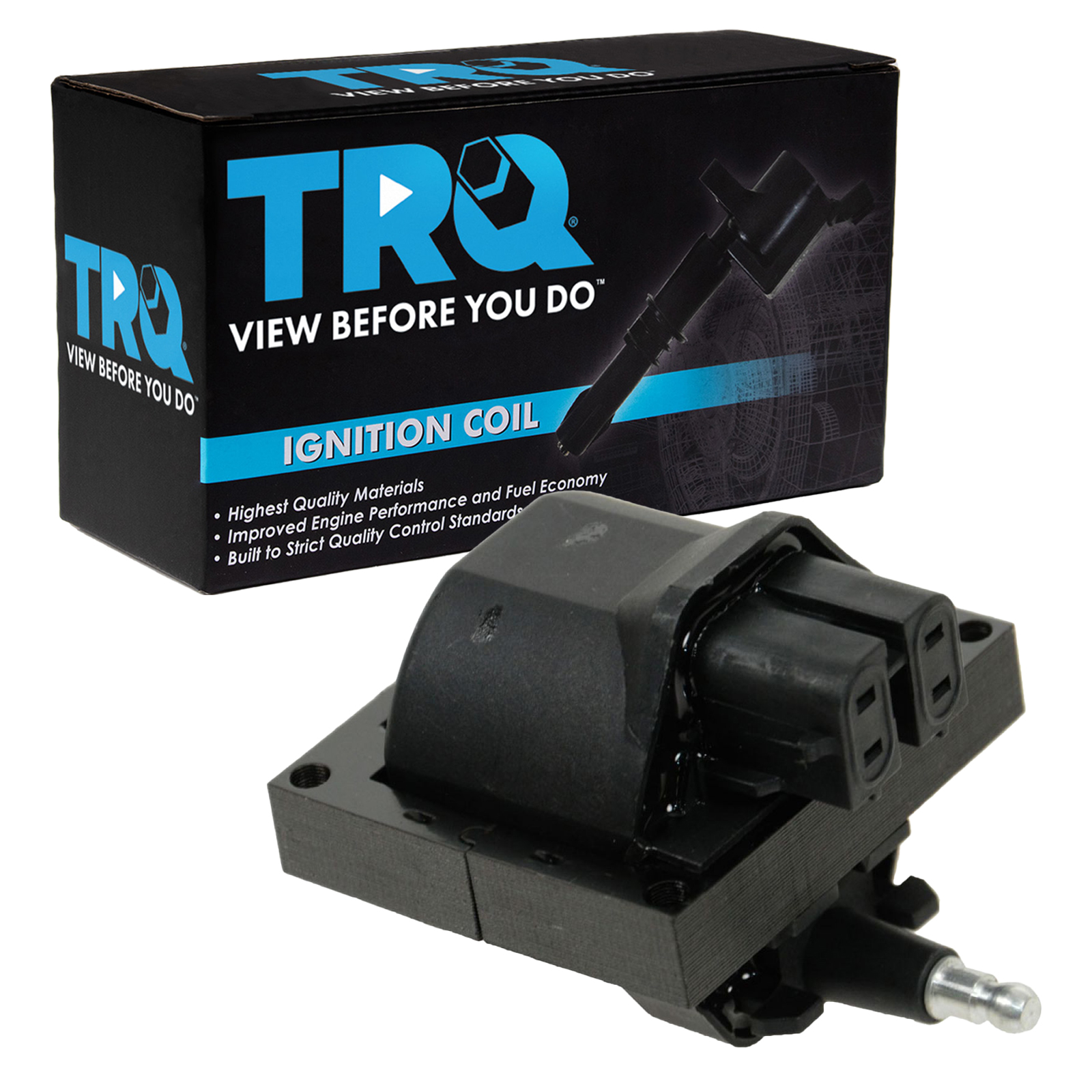 TRQ Ignition Spark Coil Compatible with GMC Pontiac Buick Chevy Pickup Truck Olds Cadillac