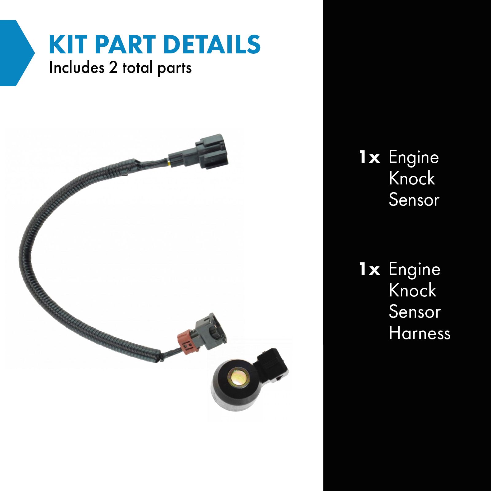 TRQ Engine Knock Sensor & Harness Set Compatible with 1999-2002 Infiniti G20 96-99 I30 3.0L 90-99 Q45 95-99 Nissan Maxima 3.0L 90-96 200ZX 3.0L 90-95 Pathfinder 3.0L 90-94 D21 Pickup 3.0L