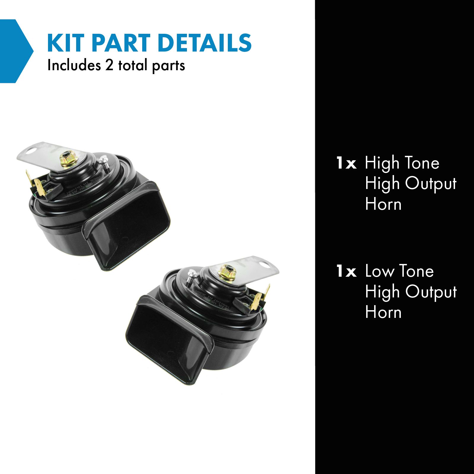 TRQ Horn High and Low Tone Compatible with 75-02 Ford F-150 71-01 Chevrolet Camaro 83-02 Toyota Camry 75-02 Honda Civic 82-02 Nissan Maxima 97-01 Jeep Wrangler 94-02 Dodge Ram 1500 92-02 GMC Yukon