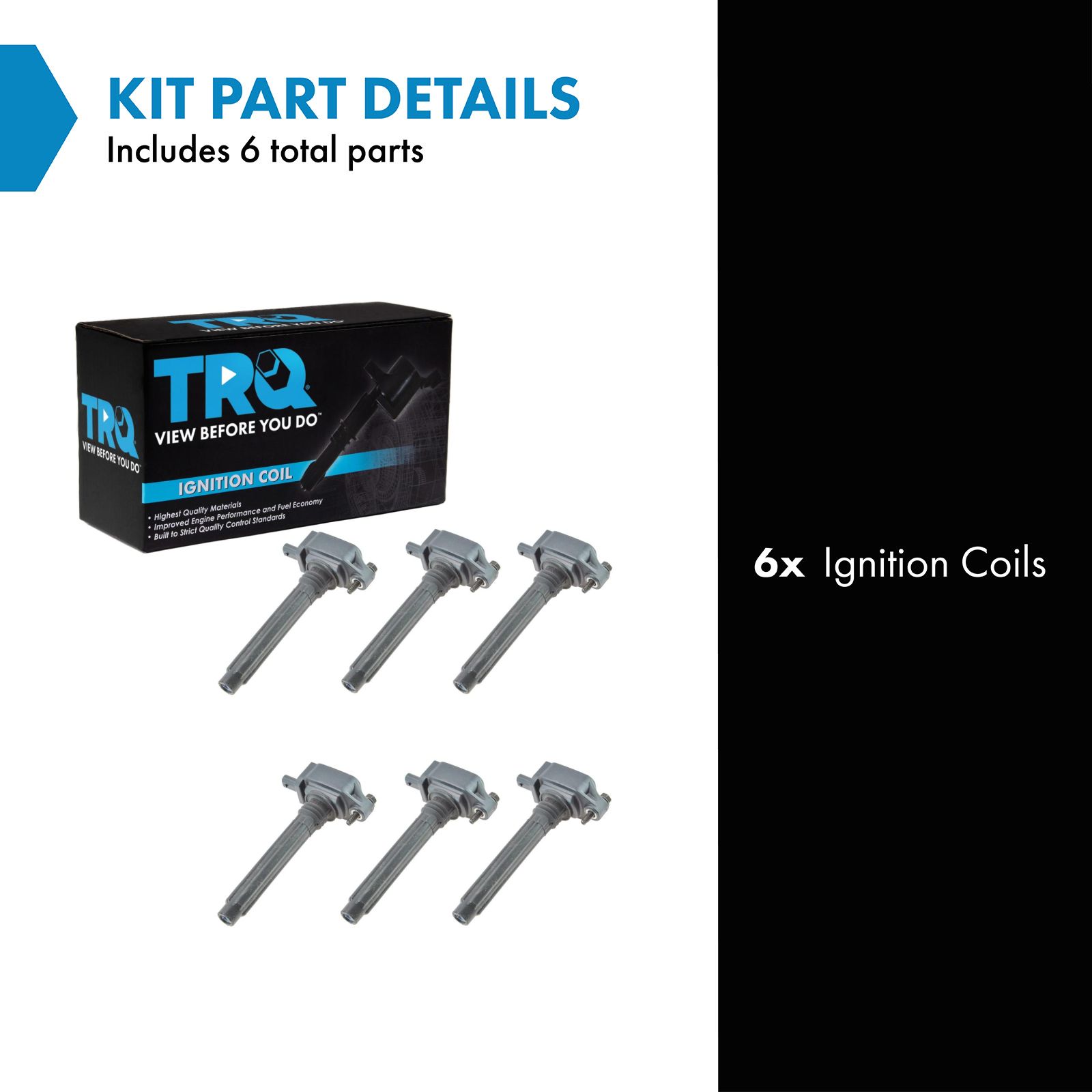 TRQ Ignition Coil Set 6 Piece Compatible with 2011-2017 Chrysler 200 11-21 300 11-16 Town and Country 11-20 Dodge Grand Caravan 11-17 Avenger 11-21 Charger 11-21 Challenger 11-19 Journey