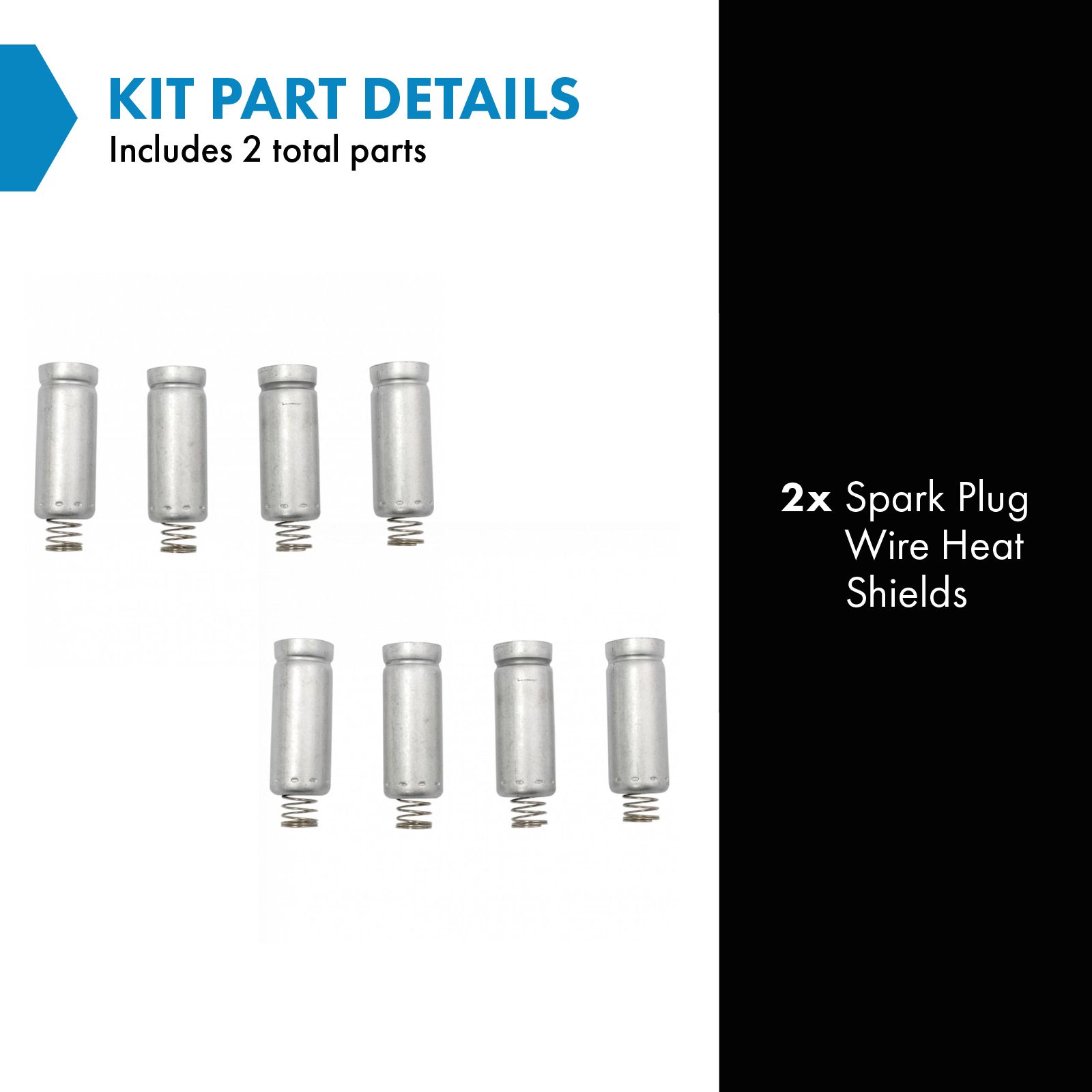 TRQ Spark Plug Wire Heat Shield Set of 8 for Chevrolet GMC Buick Hummer Pontiac