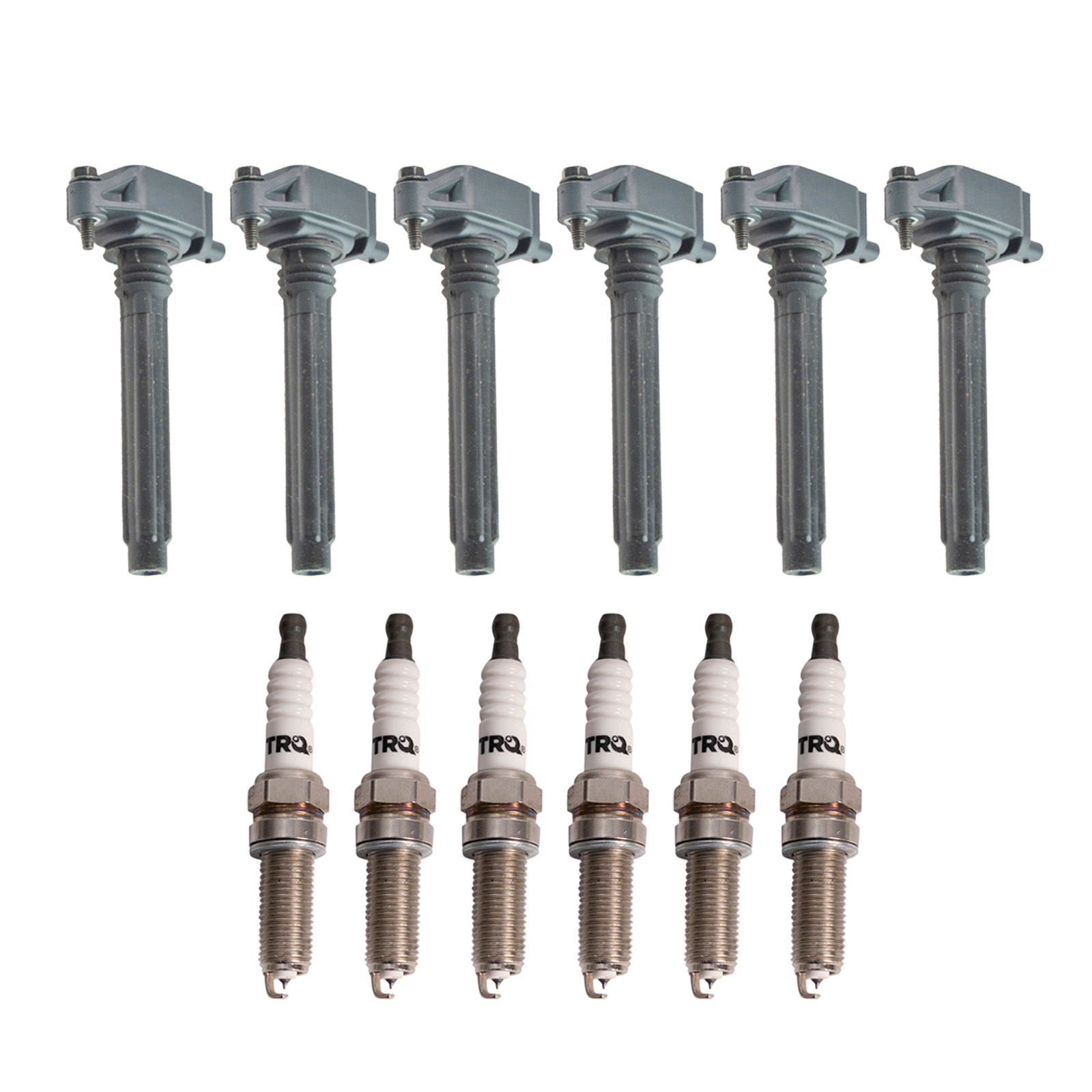 TRQ Ignition Coil & Spark Plug Kit 12 Piece Iridium Spark Plugs Compatible with 2013-2018 Ram 1500 2011-2021 Dodge Charger Jeep Cherokee Chrysler 300 Grand Caravan