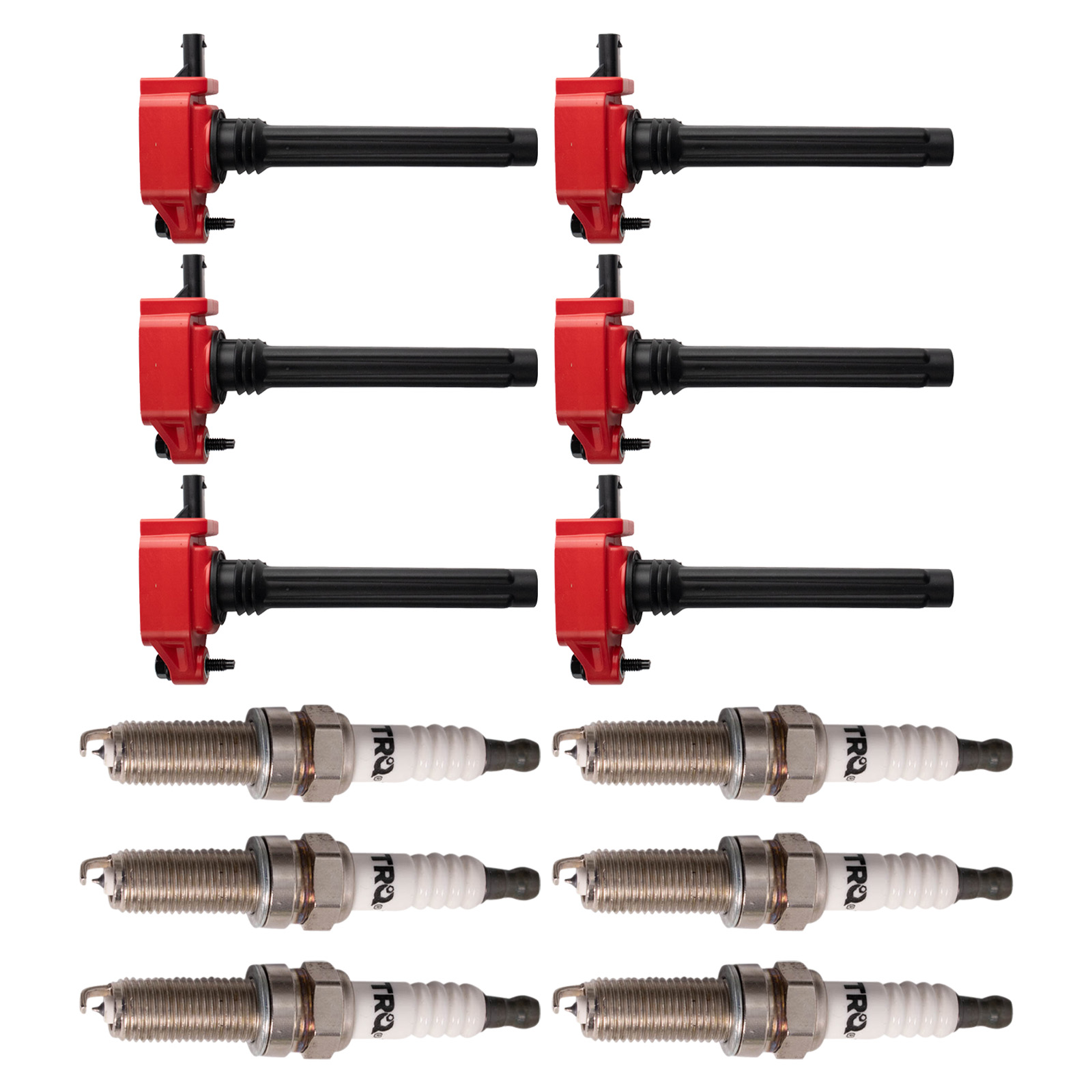TRQ Ignition Kit Ignition Coil Spark Plugs Compatible with 11-21 Chrysler Dodge 11-20 Jeep 12-20 Ram 11-14 Volkswagen 3.6L V6