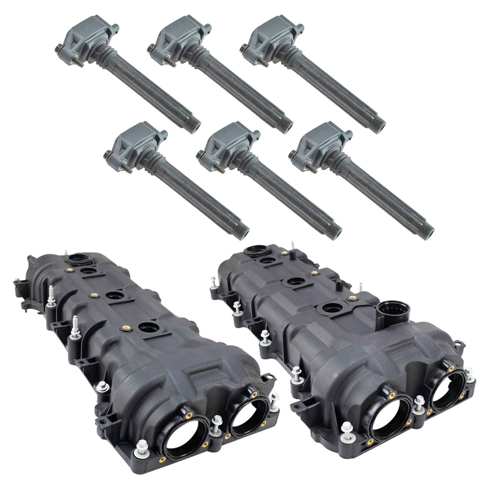 TRQ Ignition Coil Kit 8 Piece Valve Cover Compatible with 2011-2021 Chrysler 300 2011-2020 Dodge Grand Caravan 2012-2017 Jeep Wrangler 2013-2018 Ram 1500 2014-2021 Jeep Cherokee