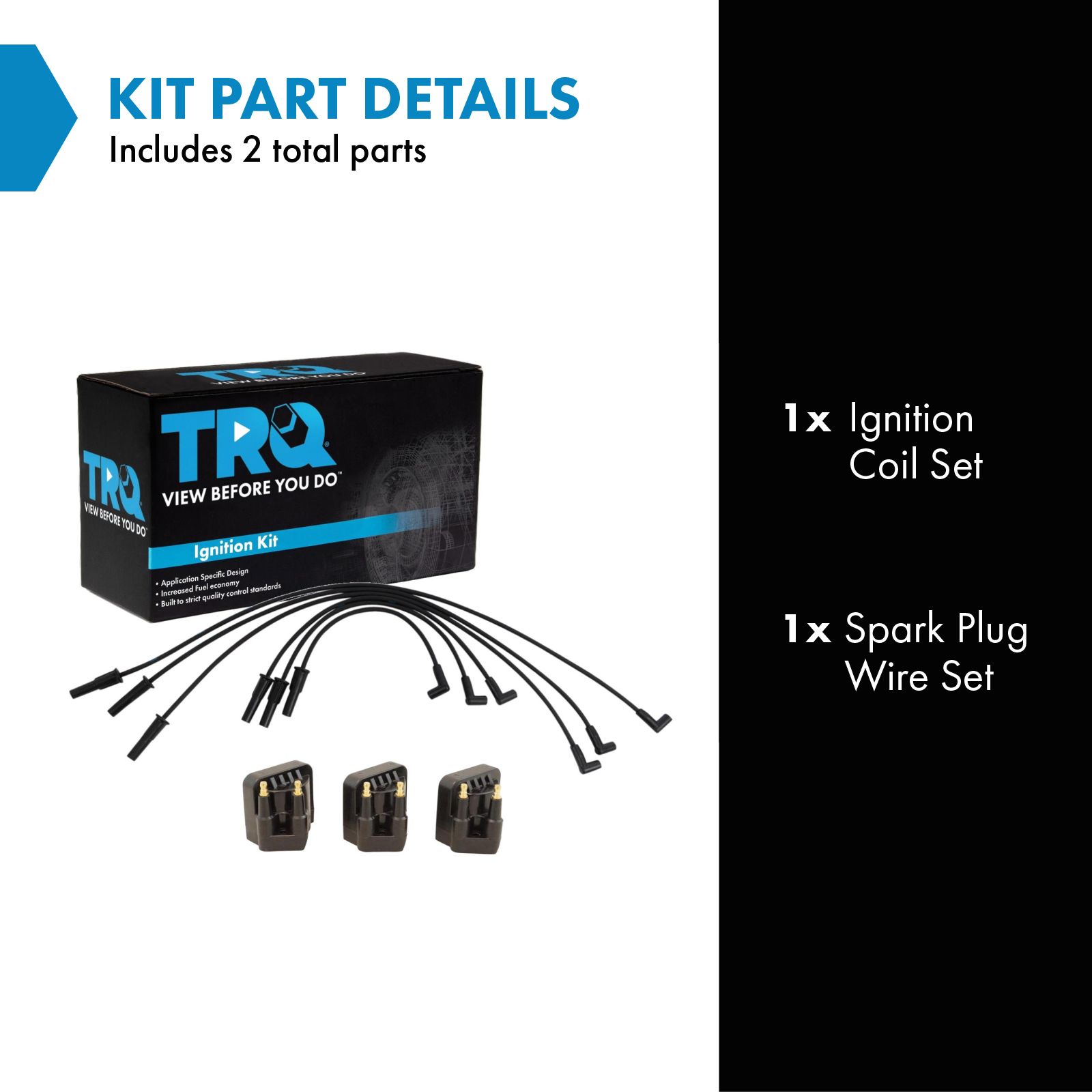 TRQ Ignition Coil Kit 4 Piece Compatible with 1990-1995 Buick LeSabre Park Avenue Regal Riviera Reatta 1992-1995 Chevrolet Lumina Oldsmobile 88 98 Silhouette Toronado Pontiac Bonneville Trans Sport