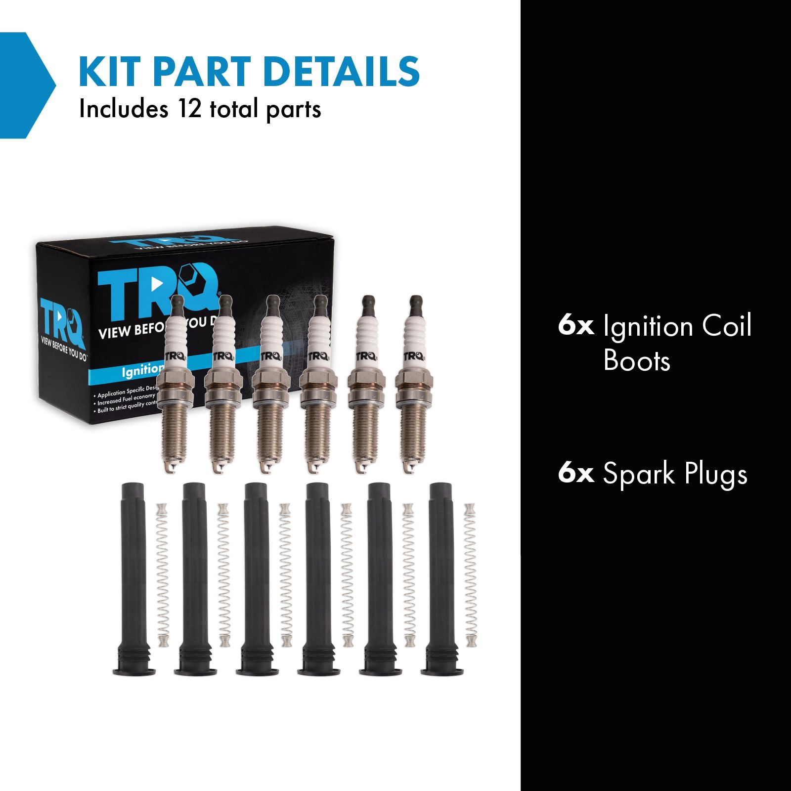 TRQ Ignition Coil & Spark Plug Kit 12 Piece Compatible with 2011-2017 Chrysler 200 Town & Country 2011-2021 300 Charger Caravan Journey Ram ProMaster 2011-2014 Dodge Avenger 2014-2021 Jeep Cherokee