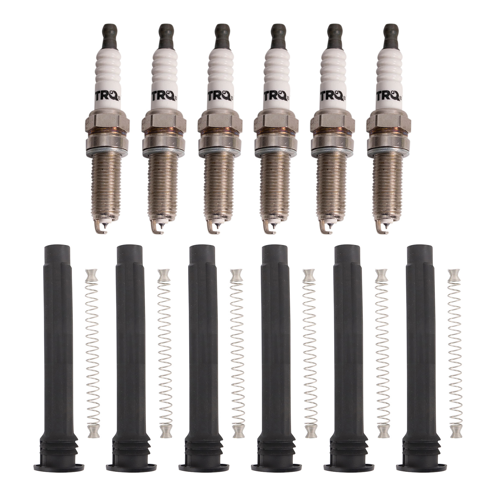 TRQ Ignition Coil & Spark Plug Kit 12 Piece Compatible with 2011-2017 Chrysler 200 Town & Country 2011-2021 300 Charger Caravan Journey Ram ProMaster 2011-2014 Dodge Avenger 2014-2021 Jeep Cherokee