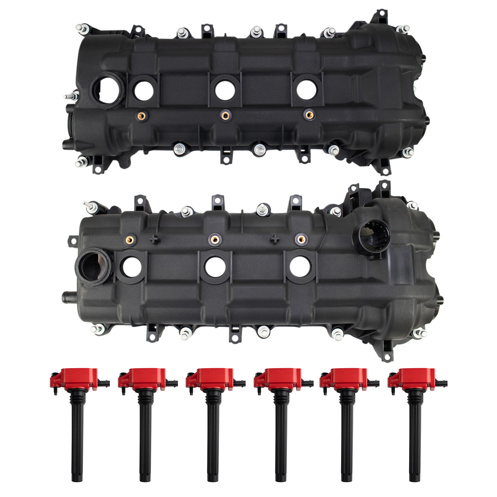 TRQ Ignition Coil Kit 8 Piece Valve Cover Compatible with 2011-2021 Dodge Charger Challenger Chrysler 300 Grand Caravan 2014-2021 Jeep Cherokee