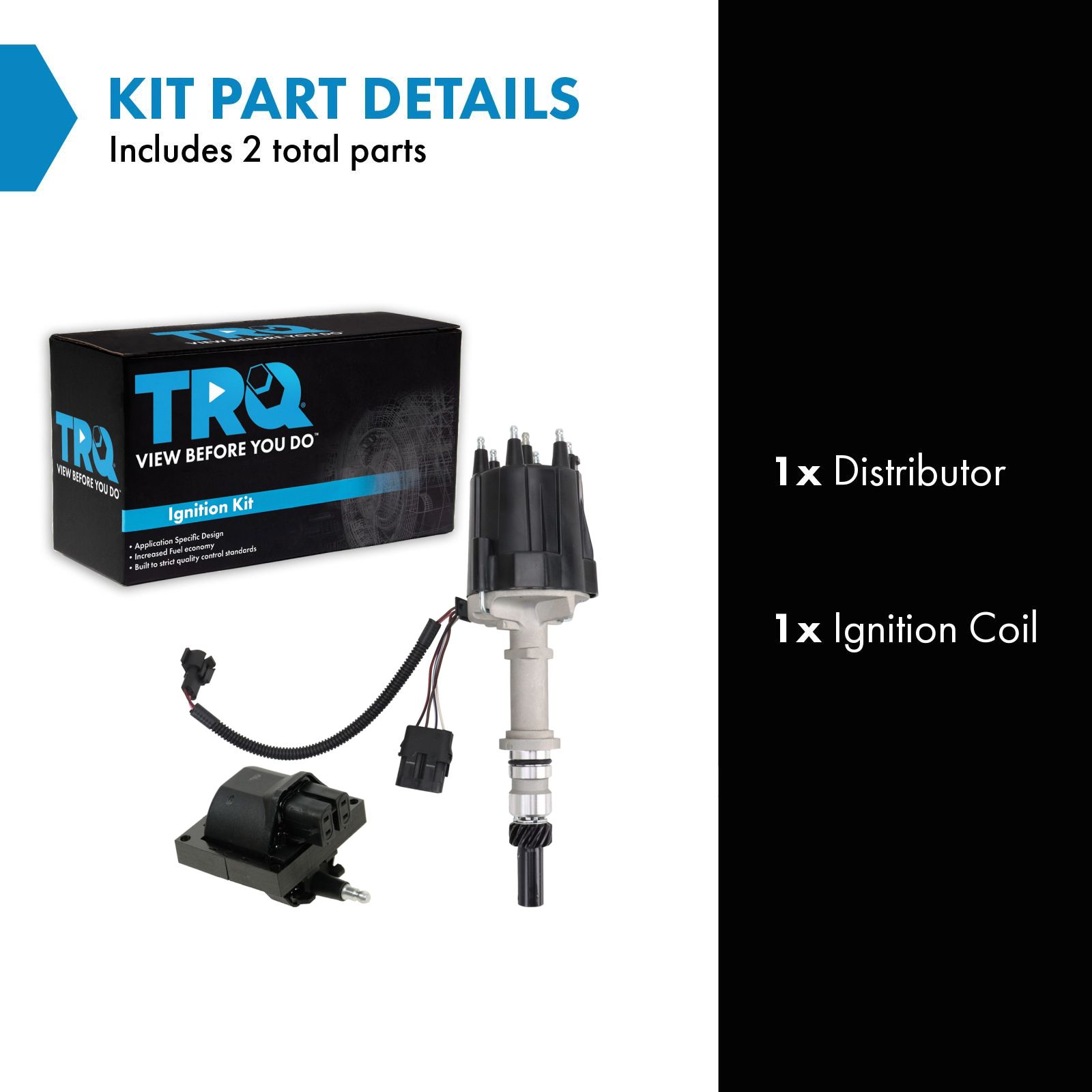 TRQ Ignition Coil Kit 2 Piece Compatible with 1985-1986 Buick Skylark Century 1985-1995 Chevrolet Celebrity S10 Blazer Lumina APV 1985-1993 GMC S15 Jimmy Sonoma 1989-1994 Isuzu Trooper Pickup Rodeo