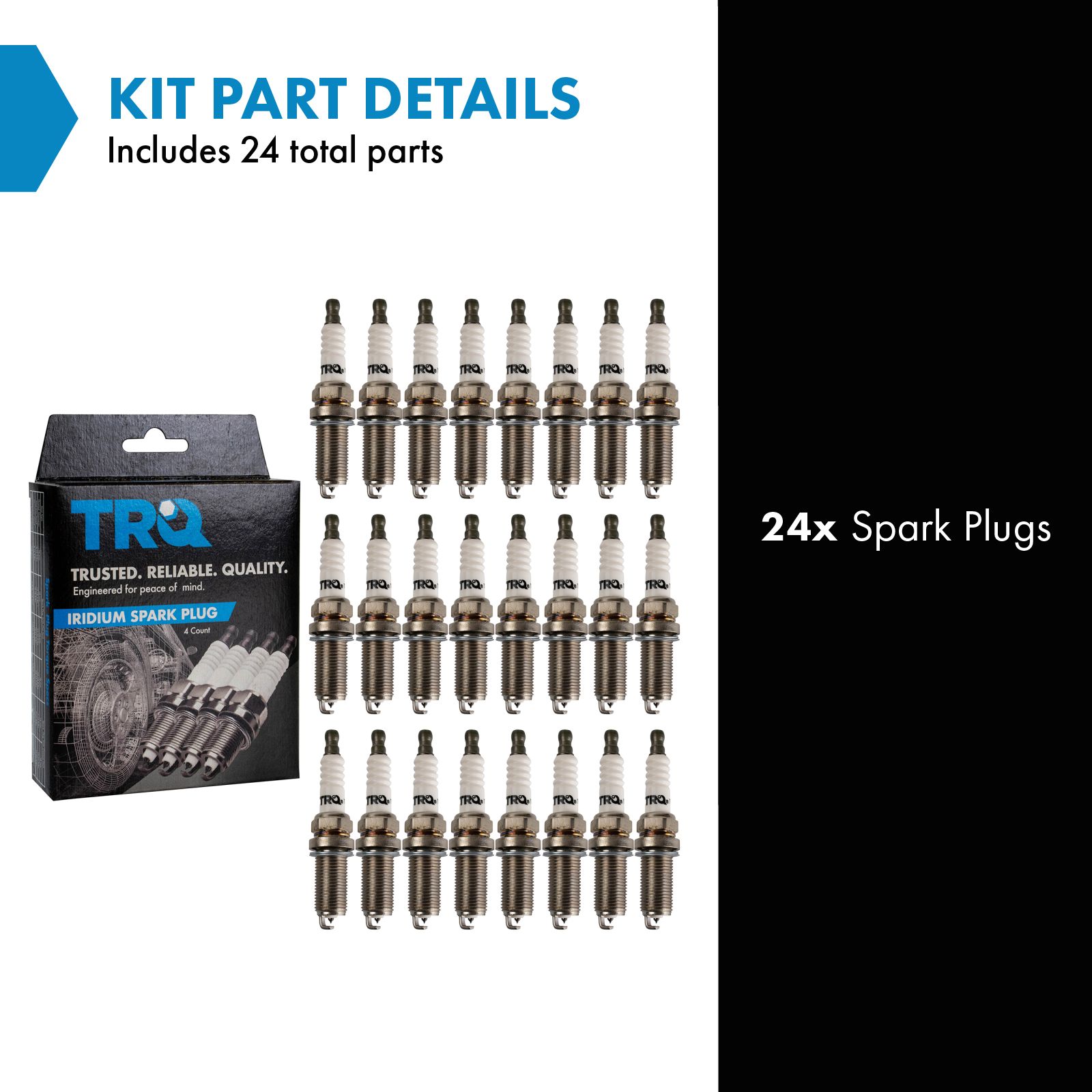 TRQ Iridium Spark Plugs Engine Tune Up Ignition Kit 24 Piece Set Compatible with 2002-2014 Mercedes-Benz CL600 2006-2014 CL65 AMG 2006-2017 S600 2006-2018 S65 AMG 2005-2009 SL600 2005-2018 SL65 AMG
