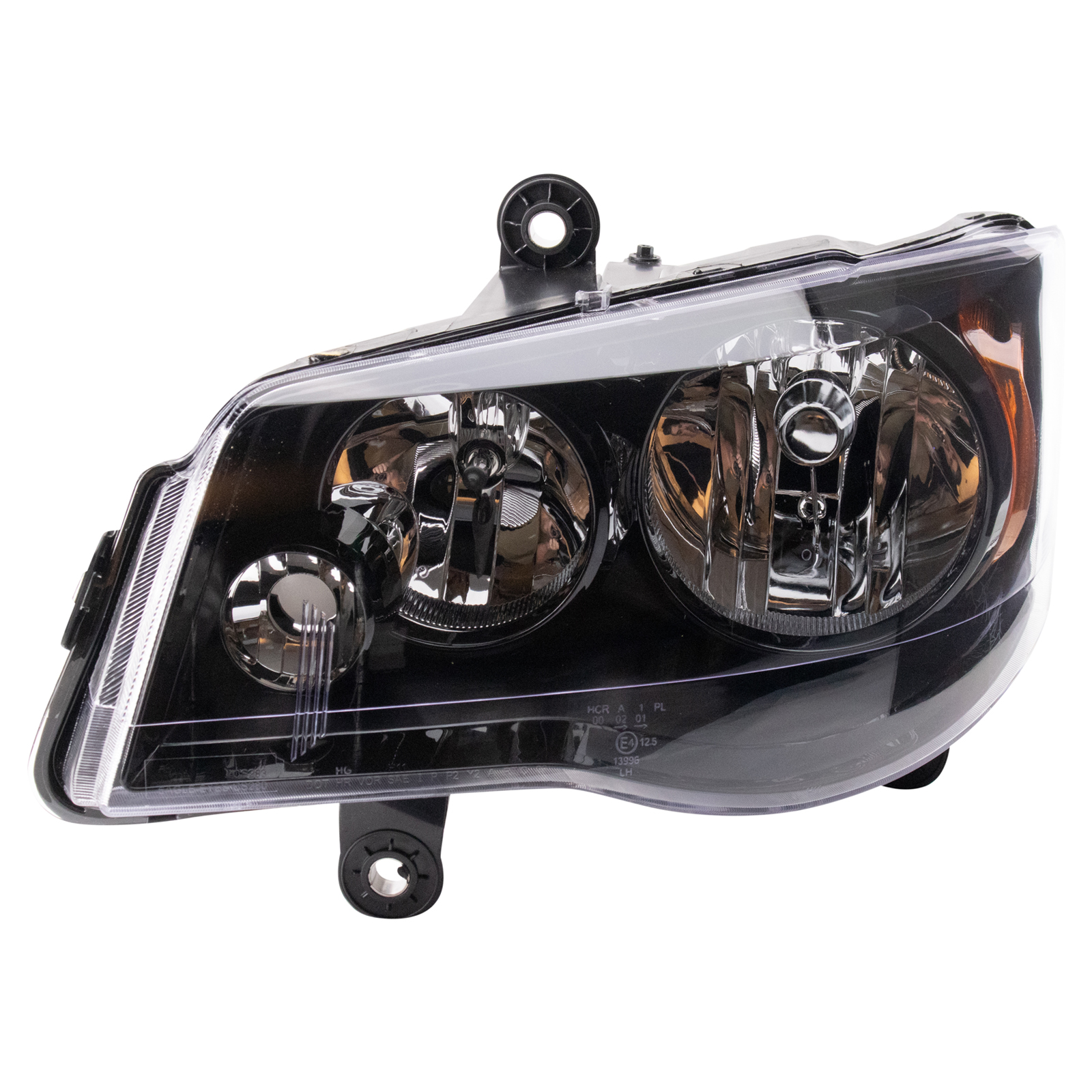 TRQ Driver Side Headlight Assembly Halogen Black Bezel Compatible with 2014-2016 Chrysler Town & Country 2011-2020 Dodge Grand Caravan CH2502266