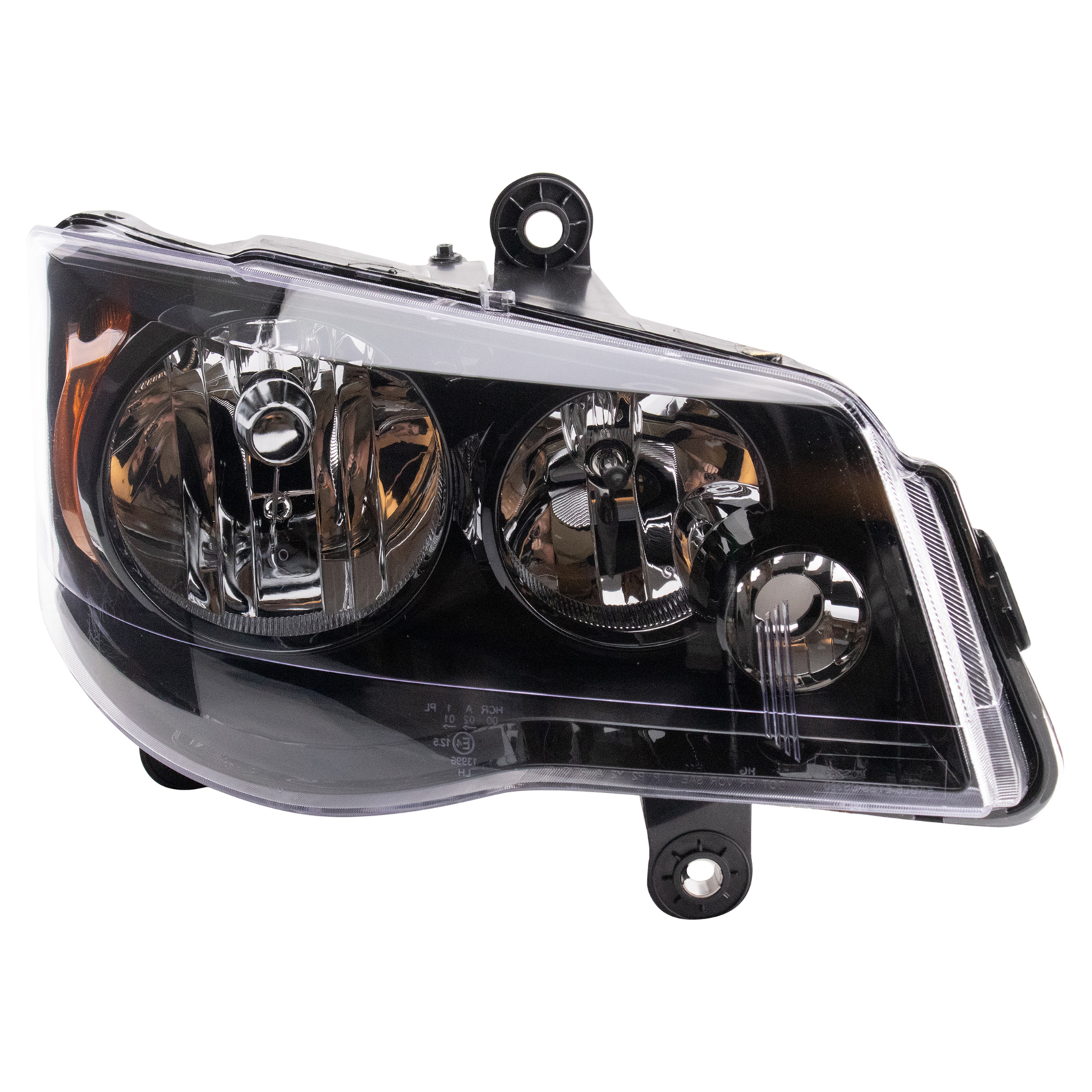 TRQ Passenger Side Headlight Assembly Halogen Black Bezel Compatible with 2014-2016 Chrysler Town & Country 2011-2020 Dodge Grand Caravan CH2503266