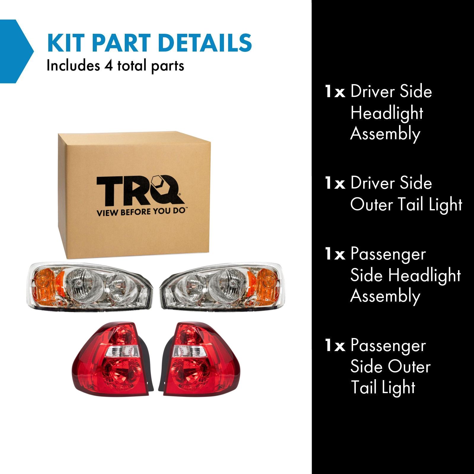 TRQ Lighting Kit Driver & Passenger Side GM2502235 GM2503235 GM2800165 ...