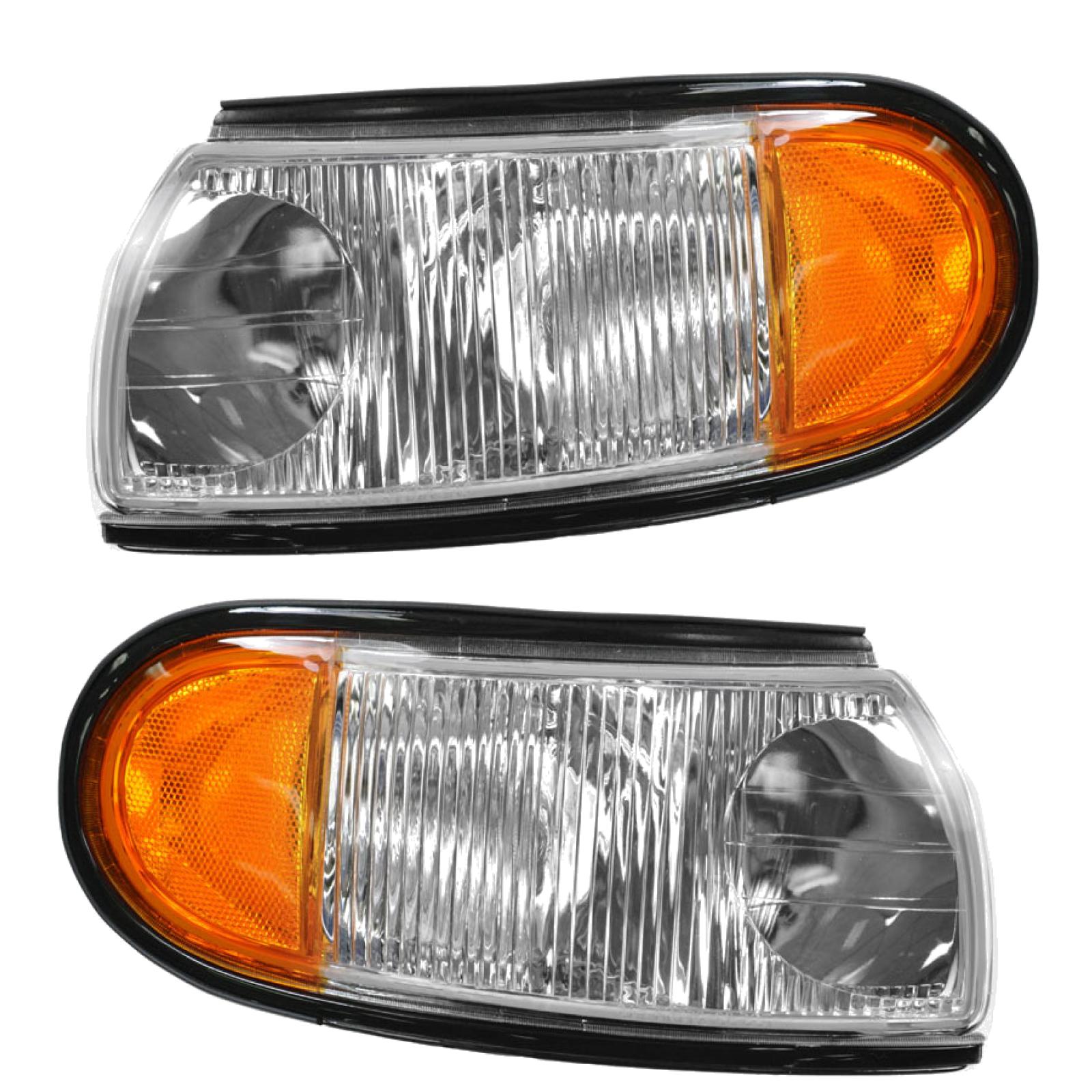 TRQ Corner Light Set Driver & Passenger Side Compatible with 1996-1998 Mercury Villager Nissan Quest NI2520116 NI2520122 NI2521116 NI2521122