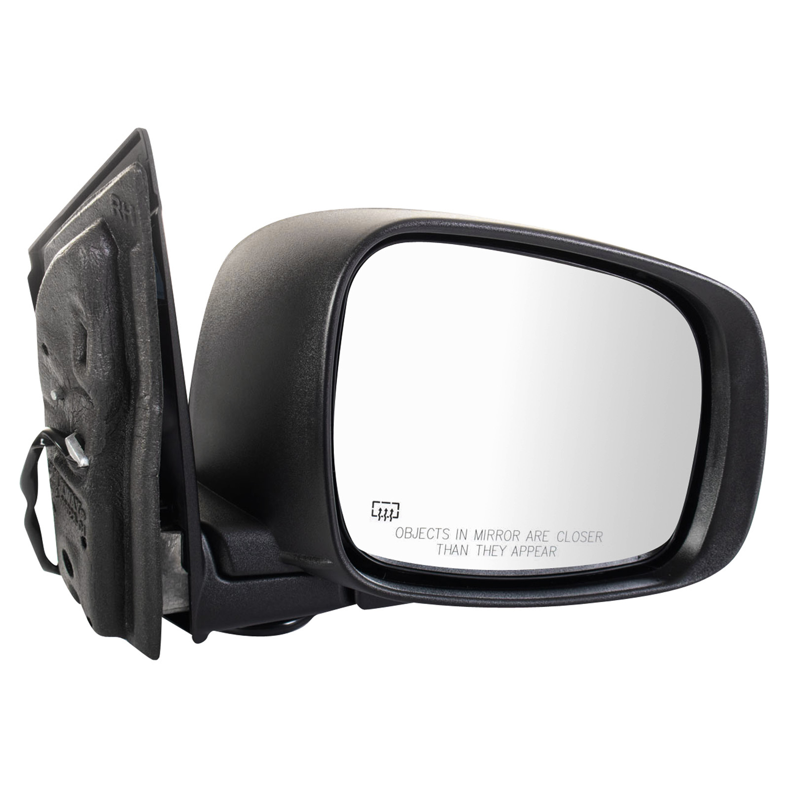 TRQ Passenger Side Mirror Assembly Power Heated Foldaway Textured Black Compatible with 2011-2016 Chrysler Town and Country 2011-2020 Dodge Grand Caravan