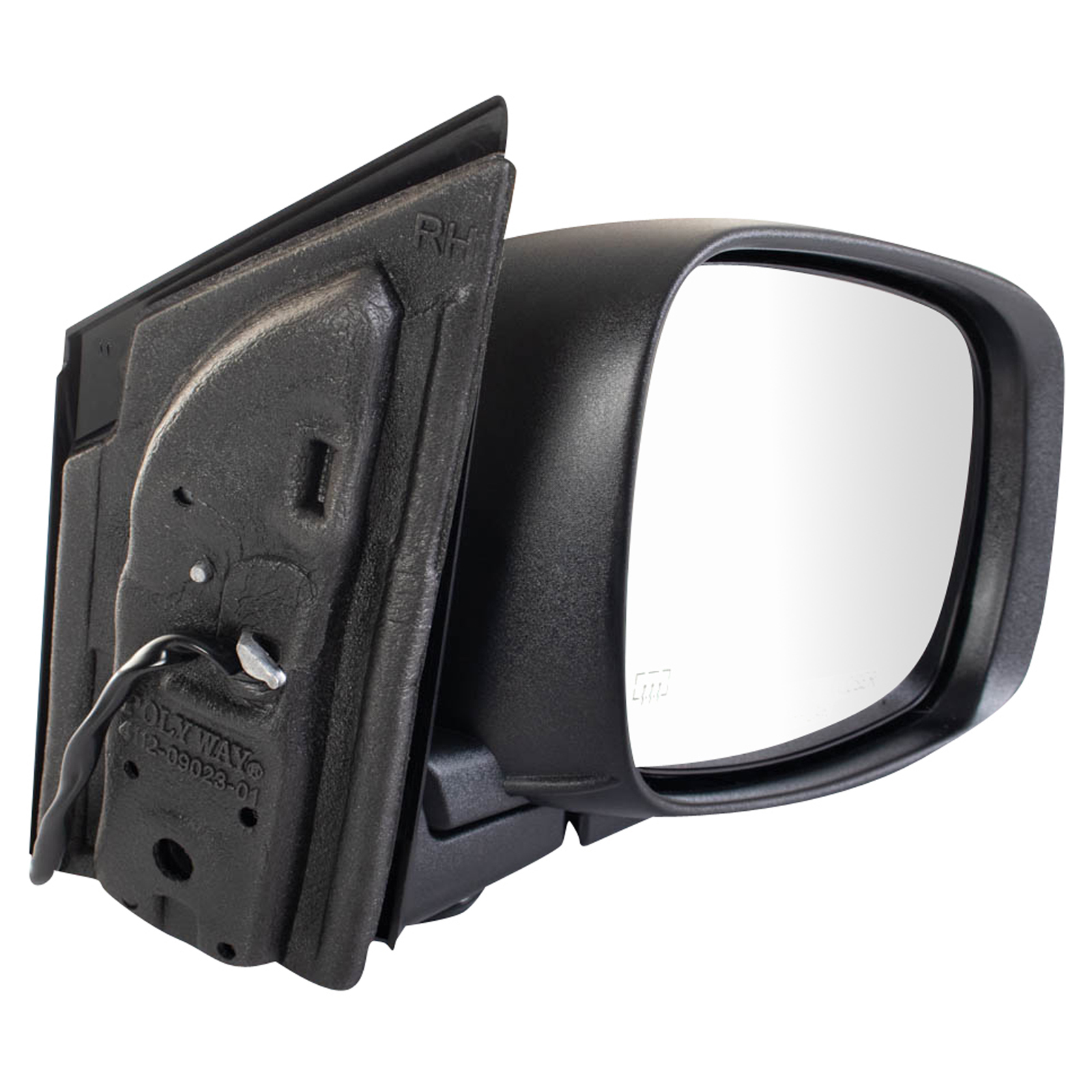 TRQ Passenger Side Mirror Assembly Power Heated Foldaway Textured Black Compatible with 2011-2016 Chrysler Town and Country 2011-2020 Dodge Grand Caravan