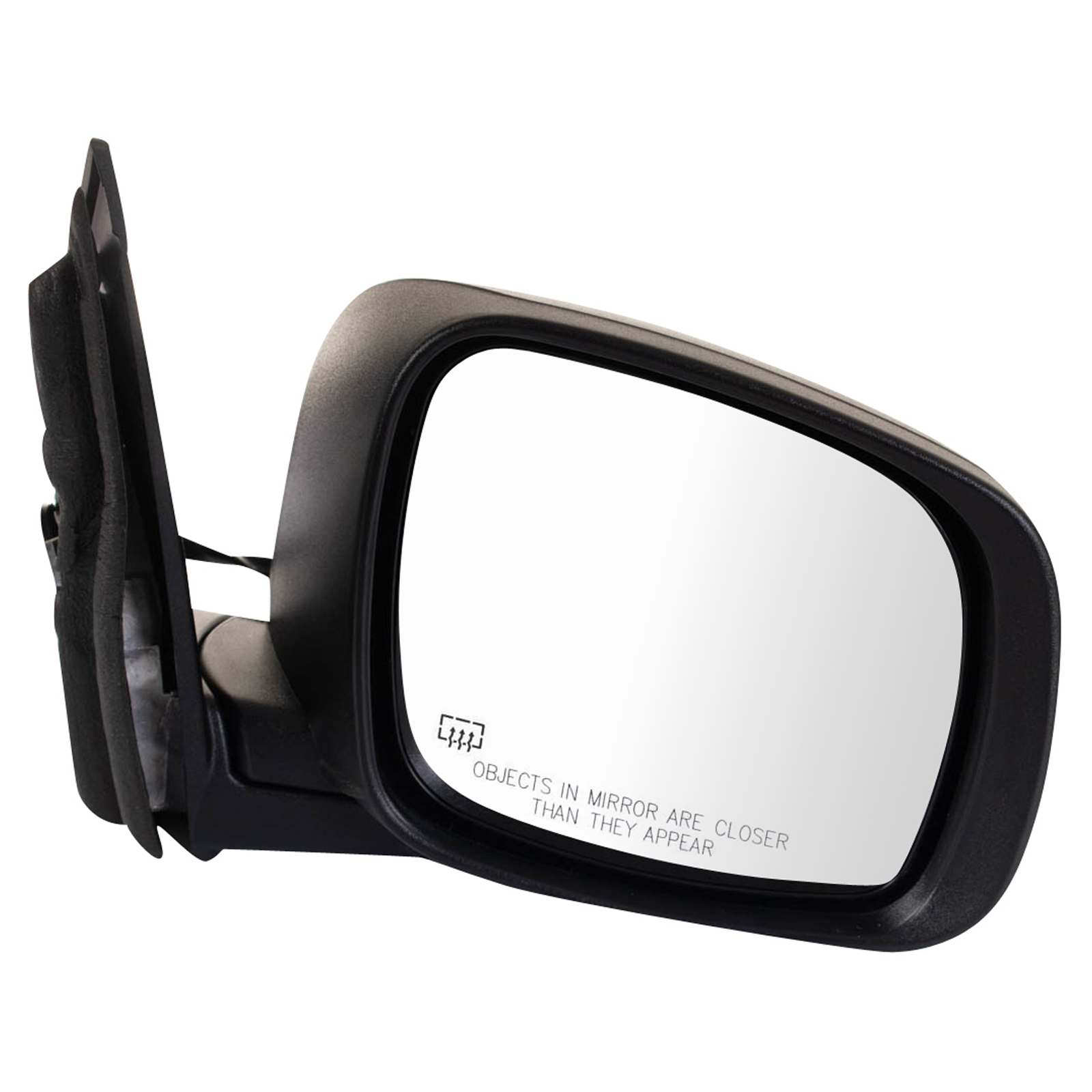 TRQ Passenger Side Mirror Assembly Power Heated Foldaway Textured Black Compatible with 2011-2016 Chrysler Town and Country 2011-2020 Dodge Grand Caravan