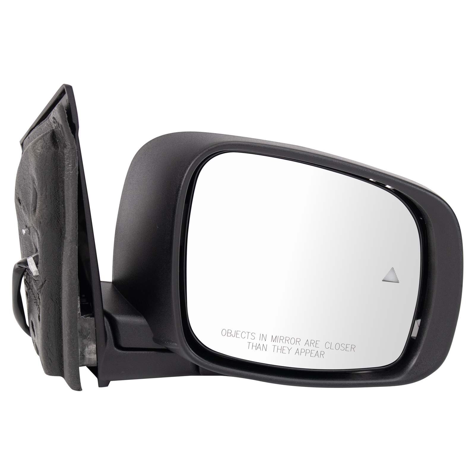 TRQ Passenger Side Power Heated Mirror Smooth Black Paint to Match Compatible with 2009-2016 Dodge Grand Caravan Chrysler Town & Country CH1321478