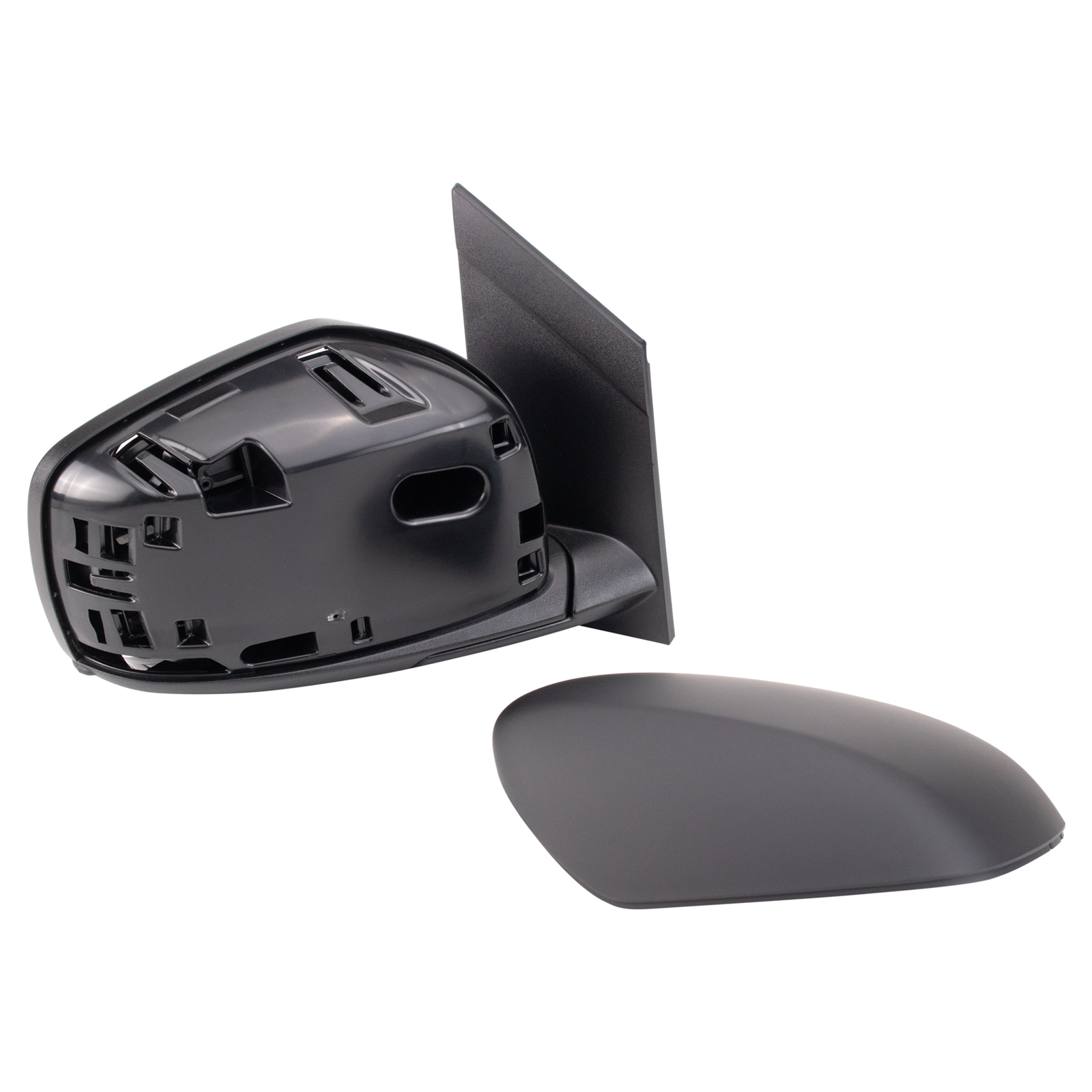 TRQ Passenger Side Power Heated Mirror Smooth Black Paint to Match Compatible with 2009-2016 Dodge Grand Caravan Chrysler Town & Country CH1321478