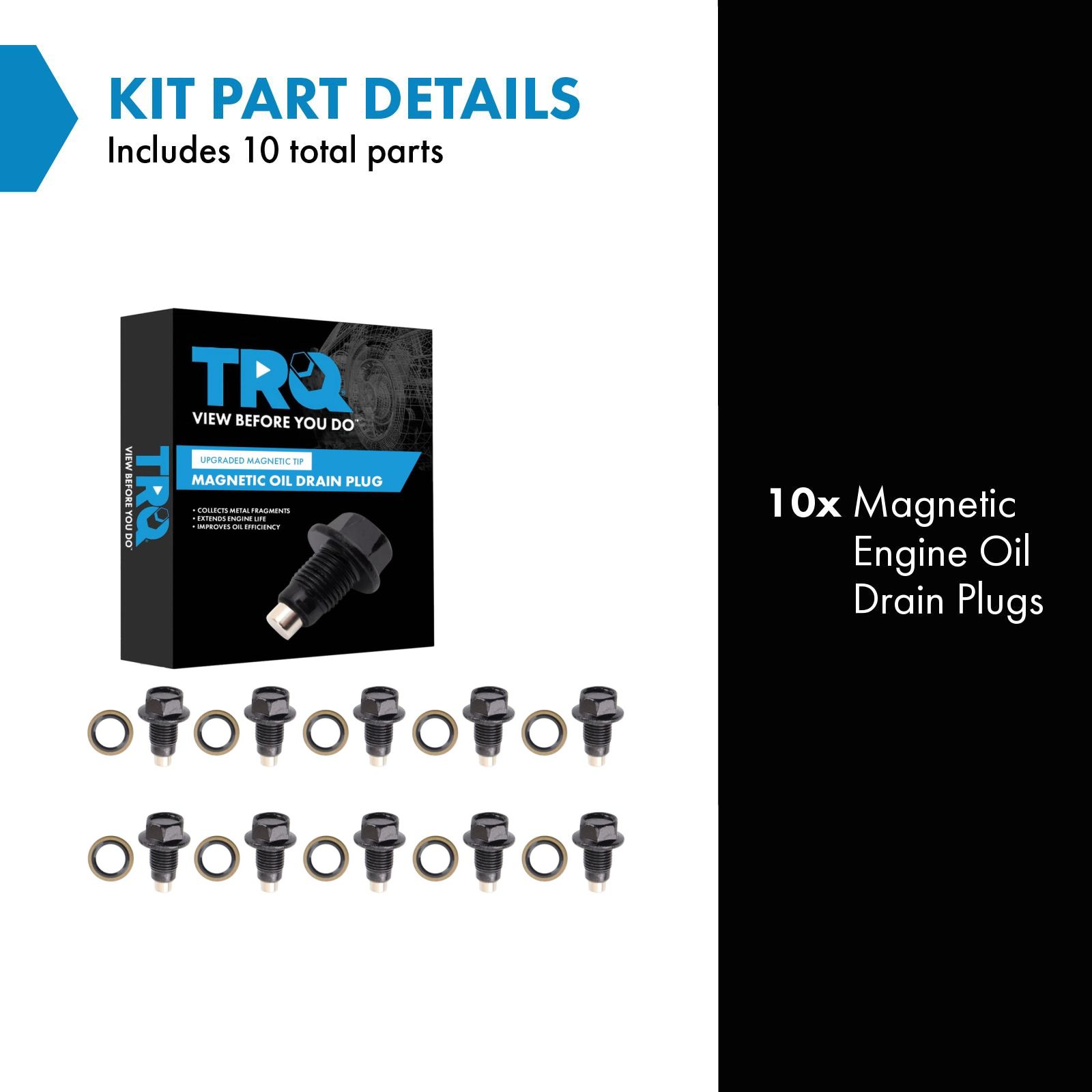 TRQ Engine Oil Drain Plug Compatible with 85-18 Chevrolet 89-97 Geo 90-23 INFINITI Lexus 93-02 Mercury 82-23 Nissan 03-10 Pontiac 04-16 Scion 09-12 Suzuki 85-23 Toyota