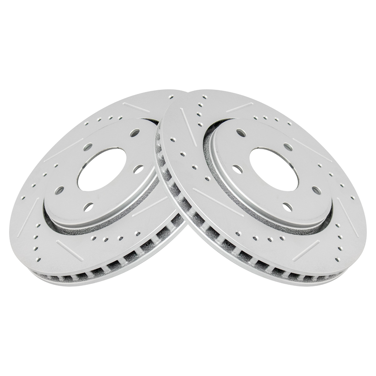 TRQ Front Performance Brake Rotor Drilled Slotted Pair Set for 2012-2014 Cargo Van / 2008-2016 Grand Caravan / 2009-2013 Journey / 2009-2014 Routan / 2008-2016 Town & Country