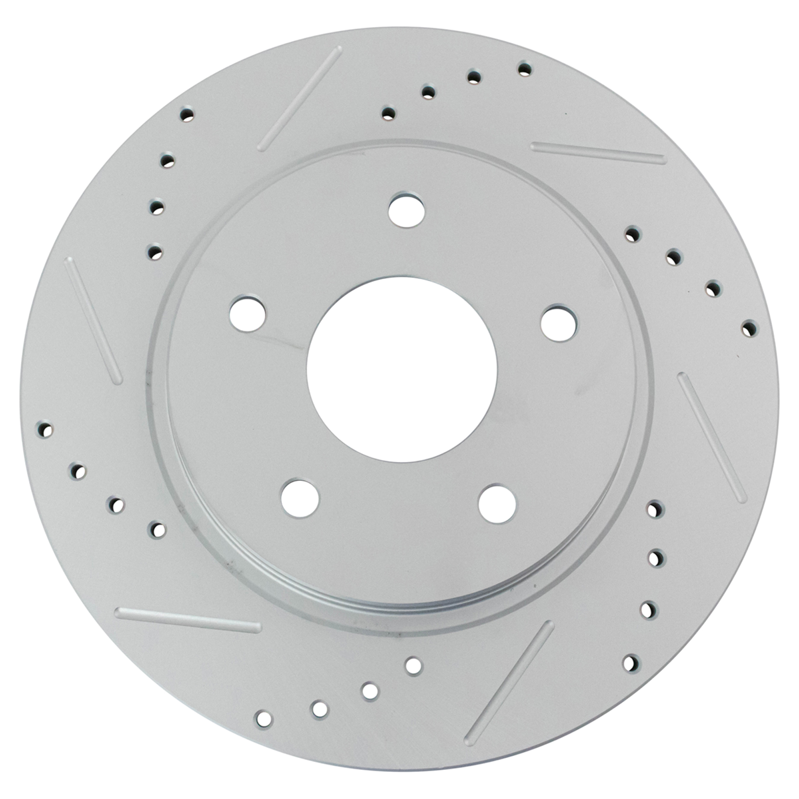TRQ Performance Drilled & Slotted Rear G-Coated Disc Brake Rotor Pair