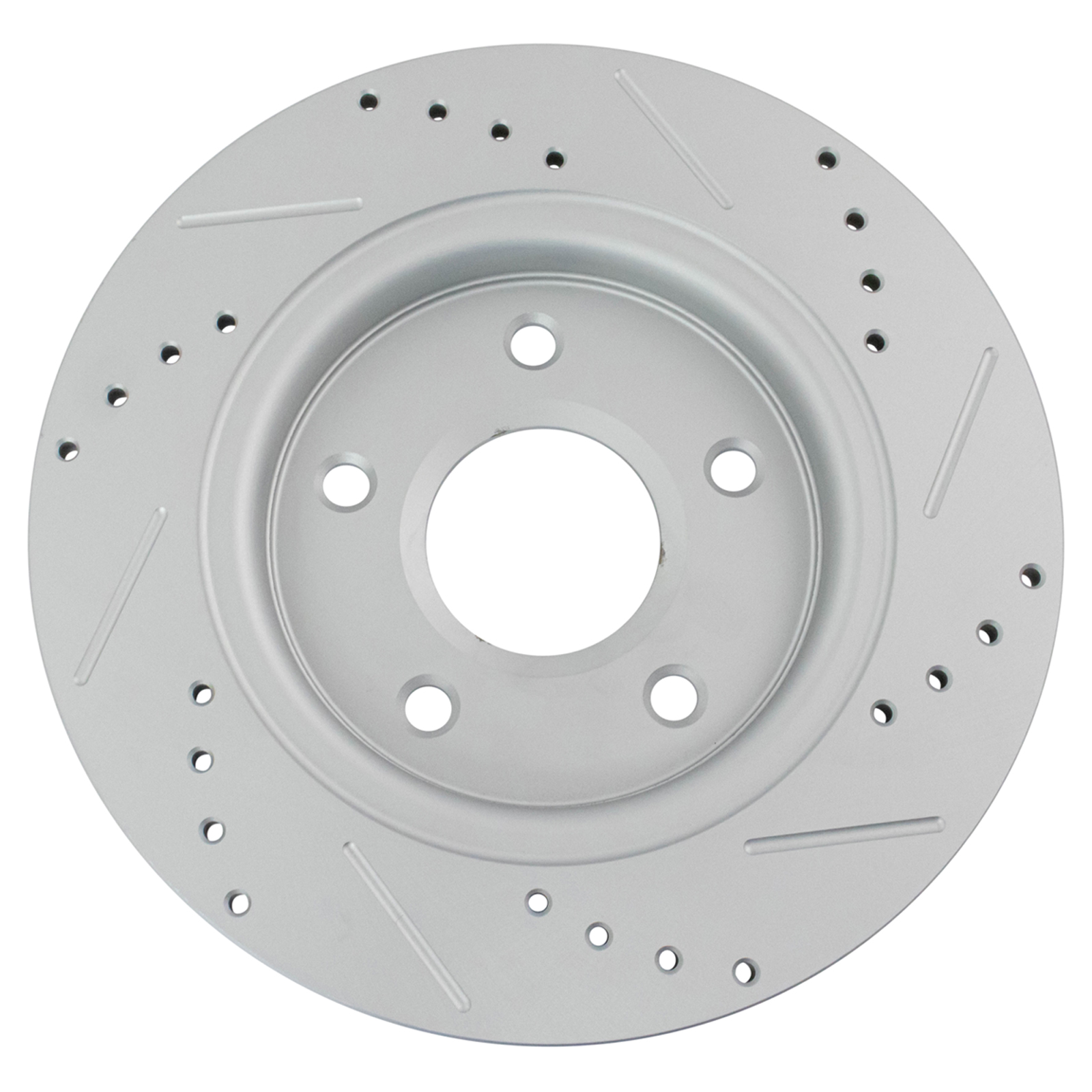 TRQ Performance Drilled & Slotted Rear G-Coated Disc Brake Rotor Pair