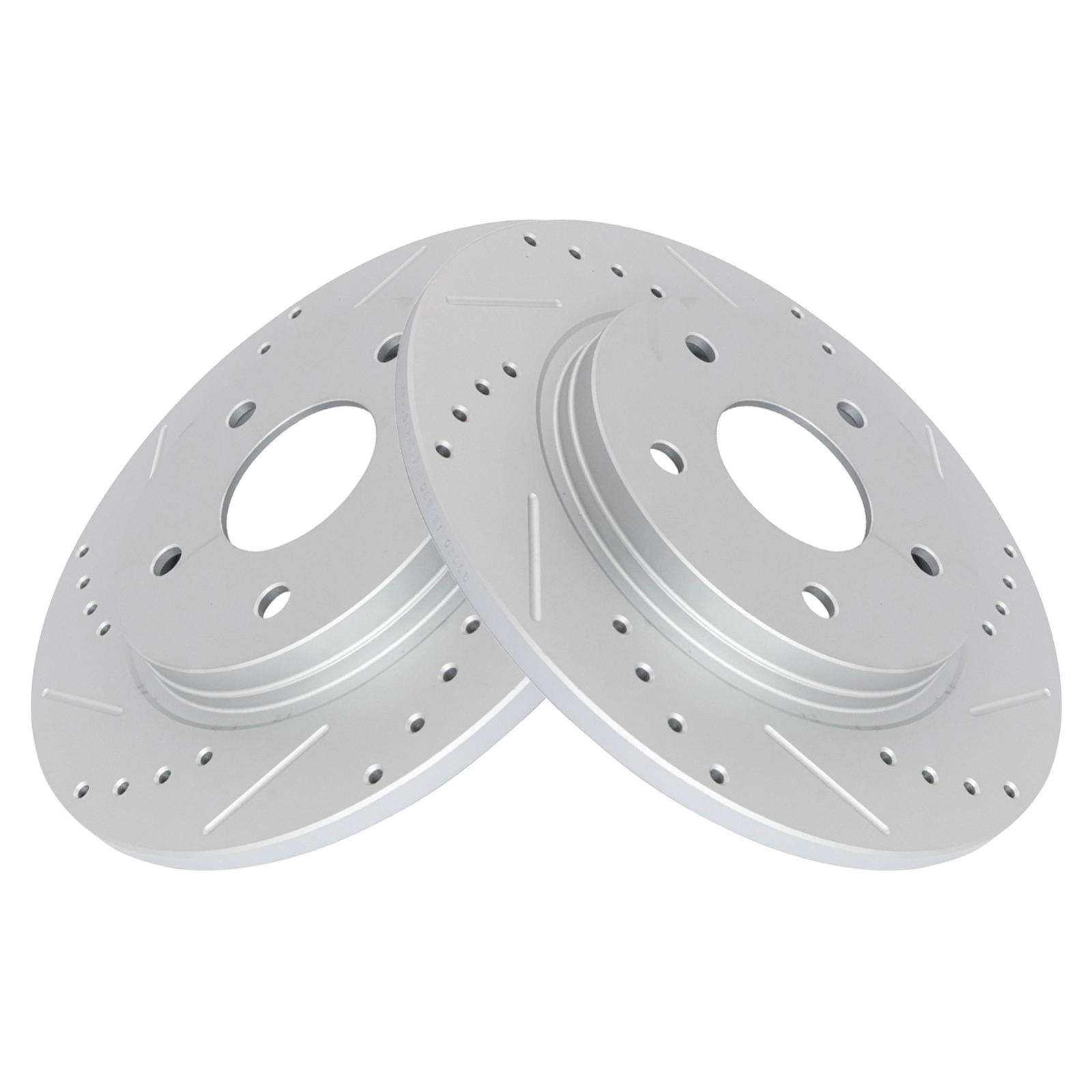 TRQ Performance Drilled & Slotted Rear G-Coated Disc Brake Rotor Pair