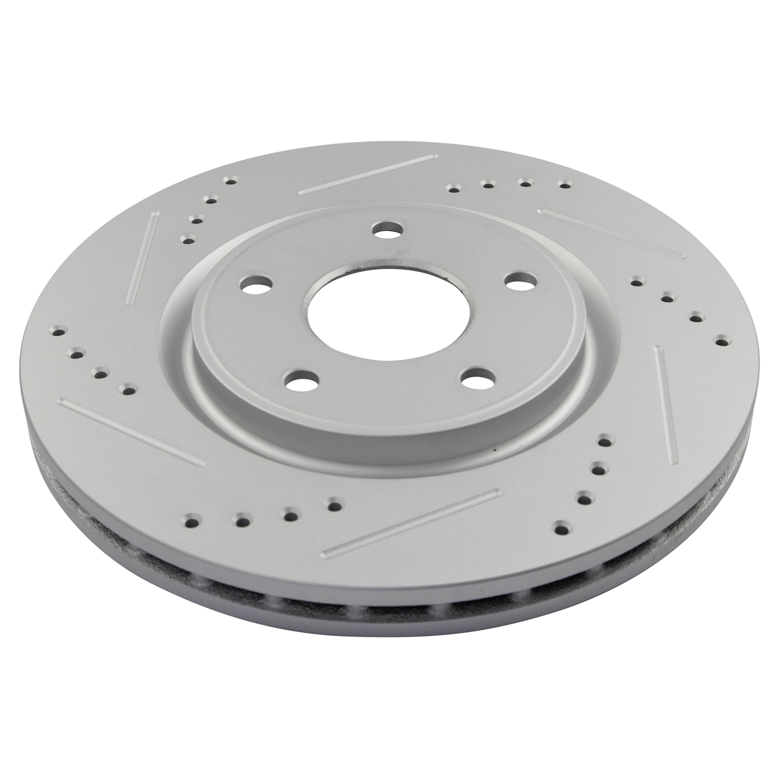 TRQ Performance Front Brake Rotor Set Coated Drilled Slotted Compatible with 12-20 Dodge Grand Caravan with 330mm Front Rotors with Dual Piston Front Calipers