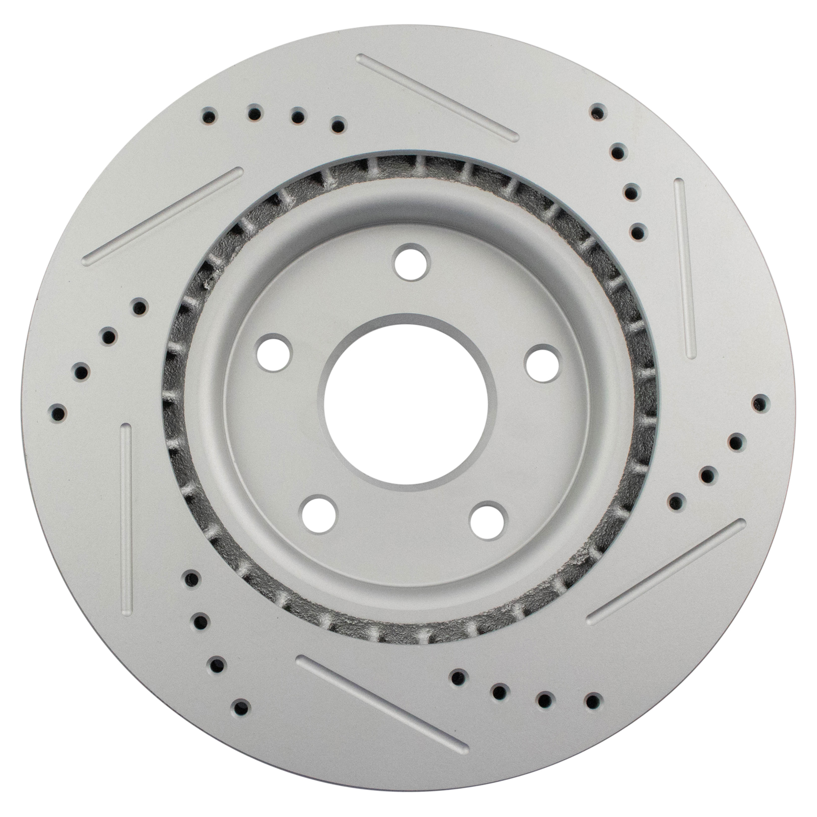 TRQ Performance Front Brake Rotor Set Coated Drilled Slotted Compatible with 12-20 Dodge Grand Caravan with 330mm Front Rotors with Dual Piston Front Calipers