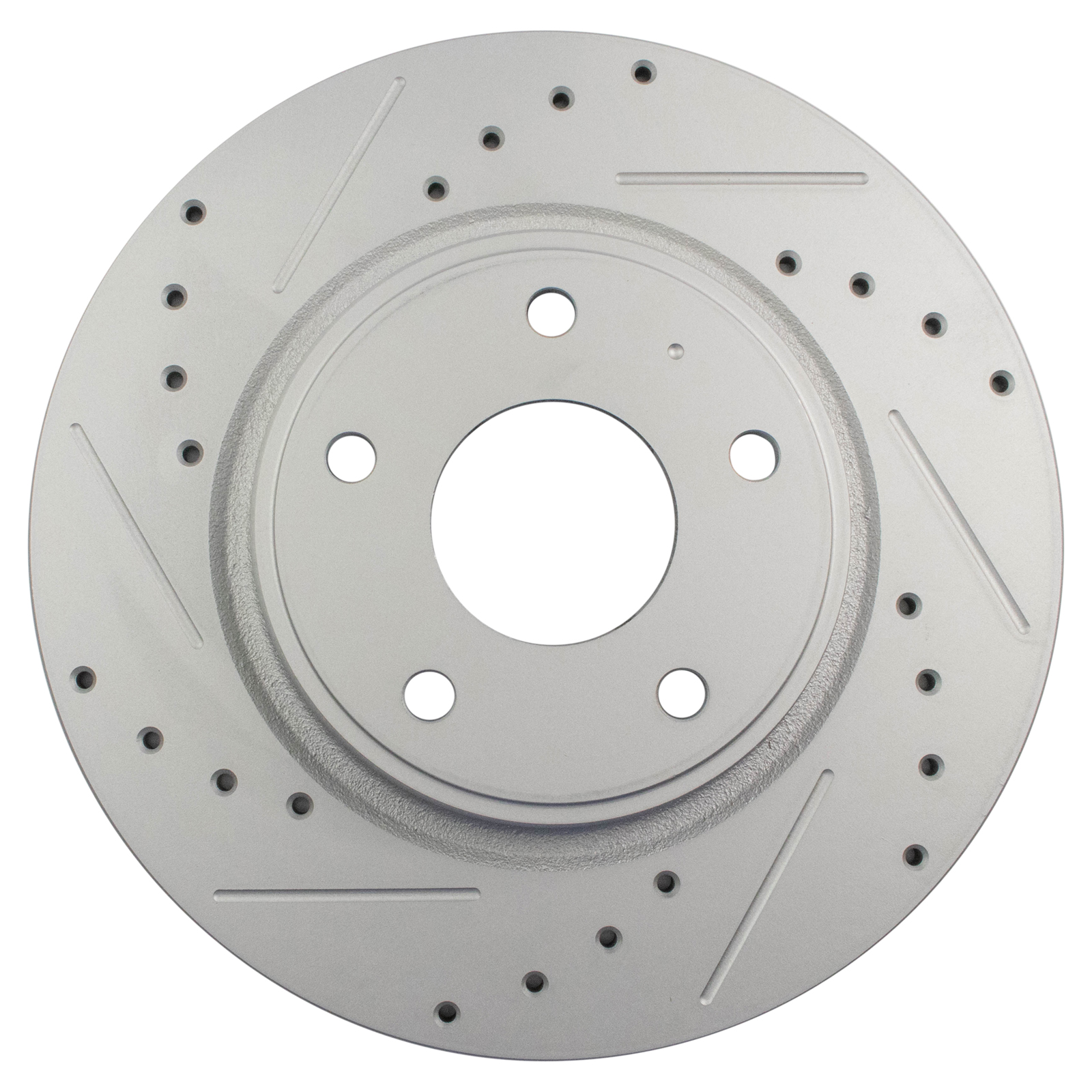 TRQ Rear Performance Drilled Slotted G-Coated Disc Brake Rotor Pair Compatible with Chrysler