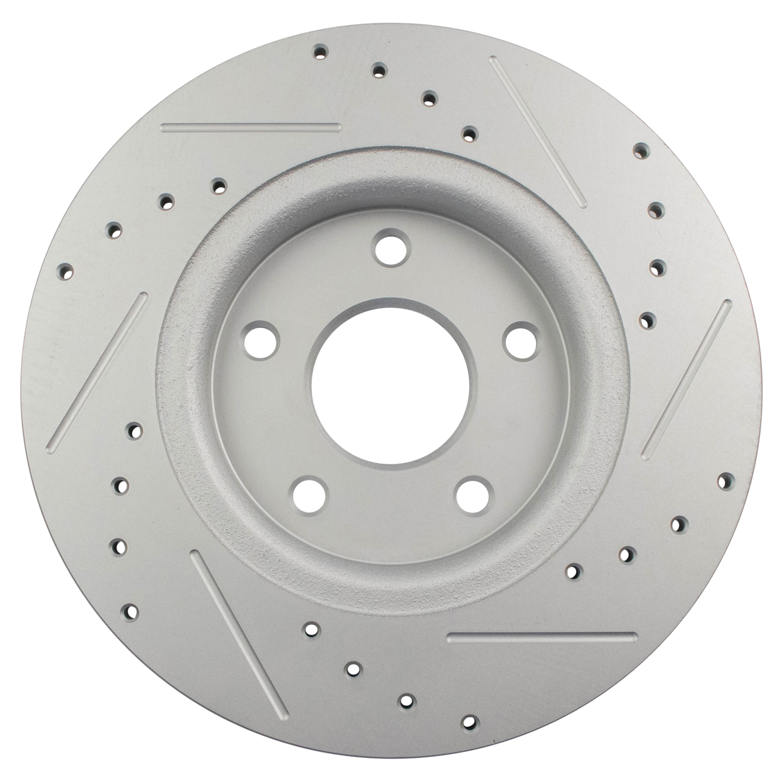 TRQ Rear Performance Drilled Slotted G-Coated Disc Brake Rotor Pair Compatible with Chrysler